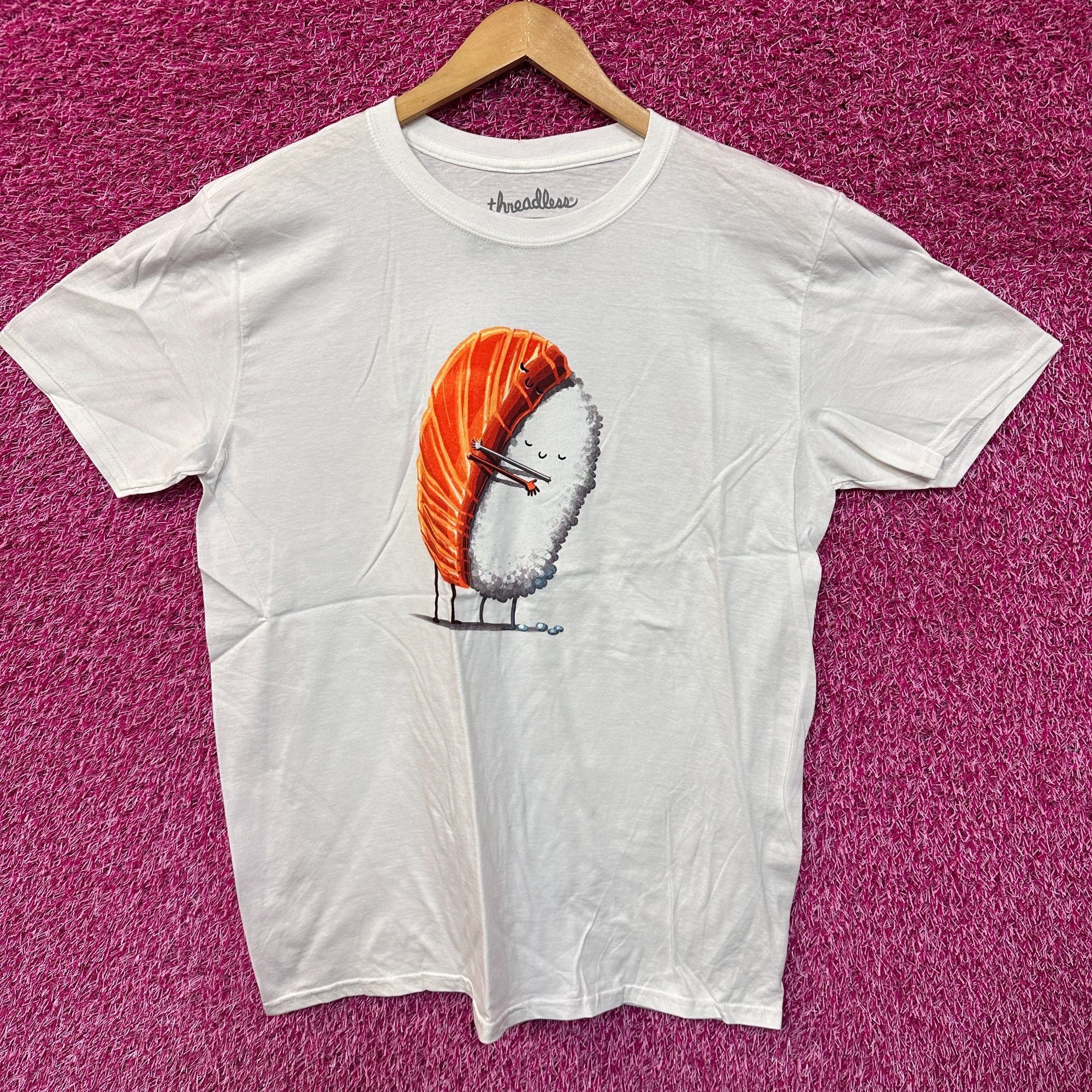 Threadless Sushi Hug Salmon & Rice Snuggle Kawaii Art Threadless Tee L Size US L / EU 52-54 / 3 - 1 Thumbnail