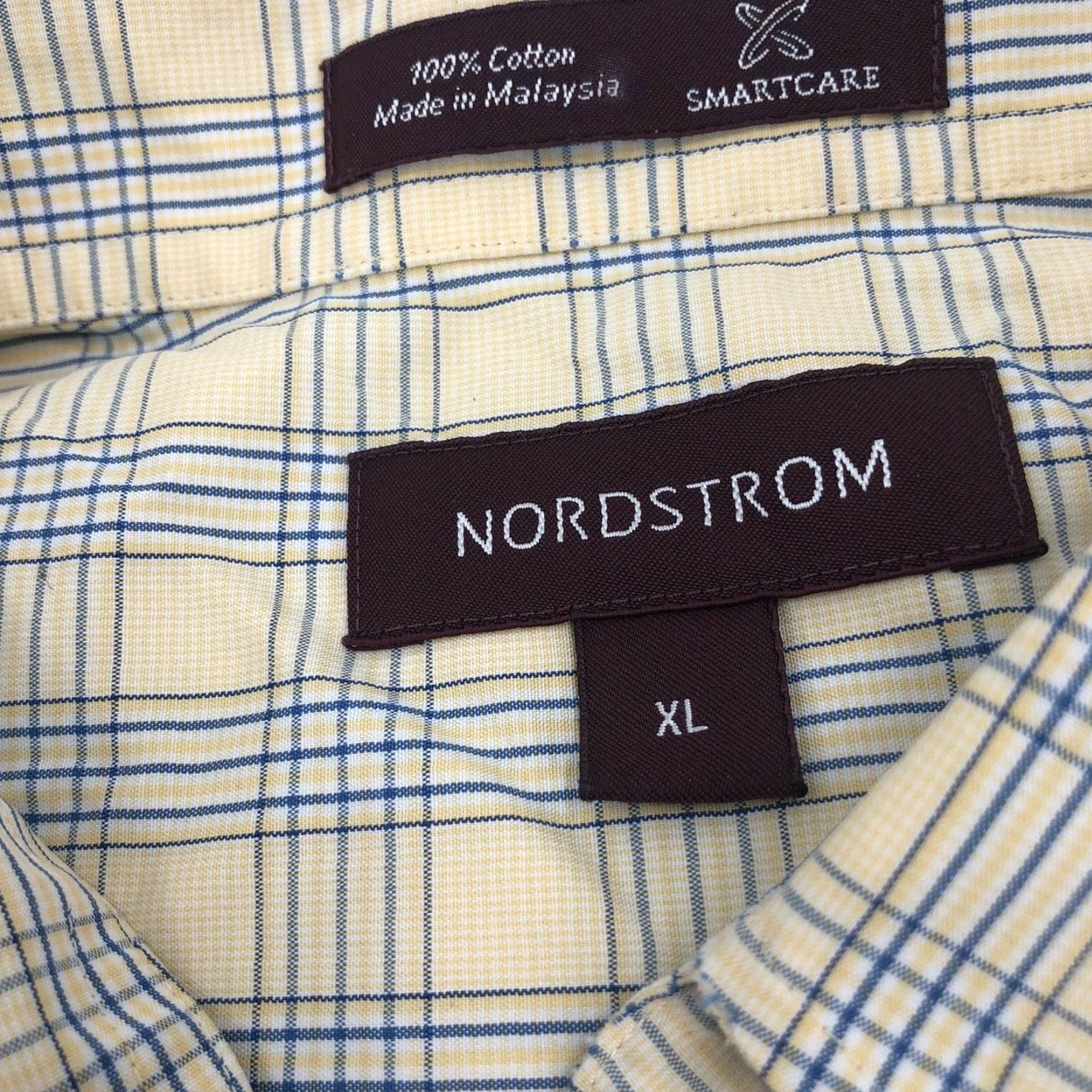 Nordstrom VINTAGE Nordstrom Shirt XL Yellow Blue Plaid Button Up Wrinkle Free 100%Cotton STAIN Mens XL Yellow Plaid Han Rhine? Size US XL / EU 56 / 4 - 6 Thumbnail