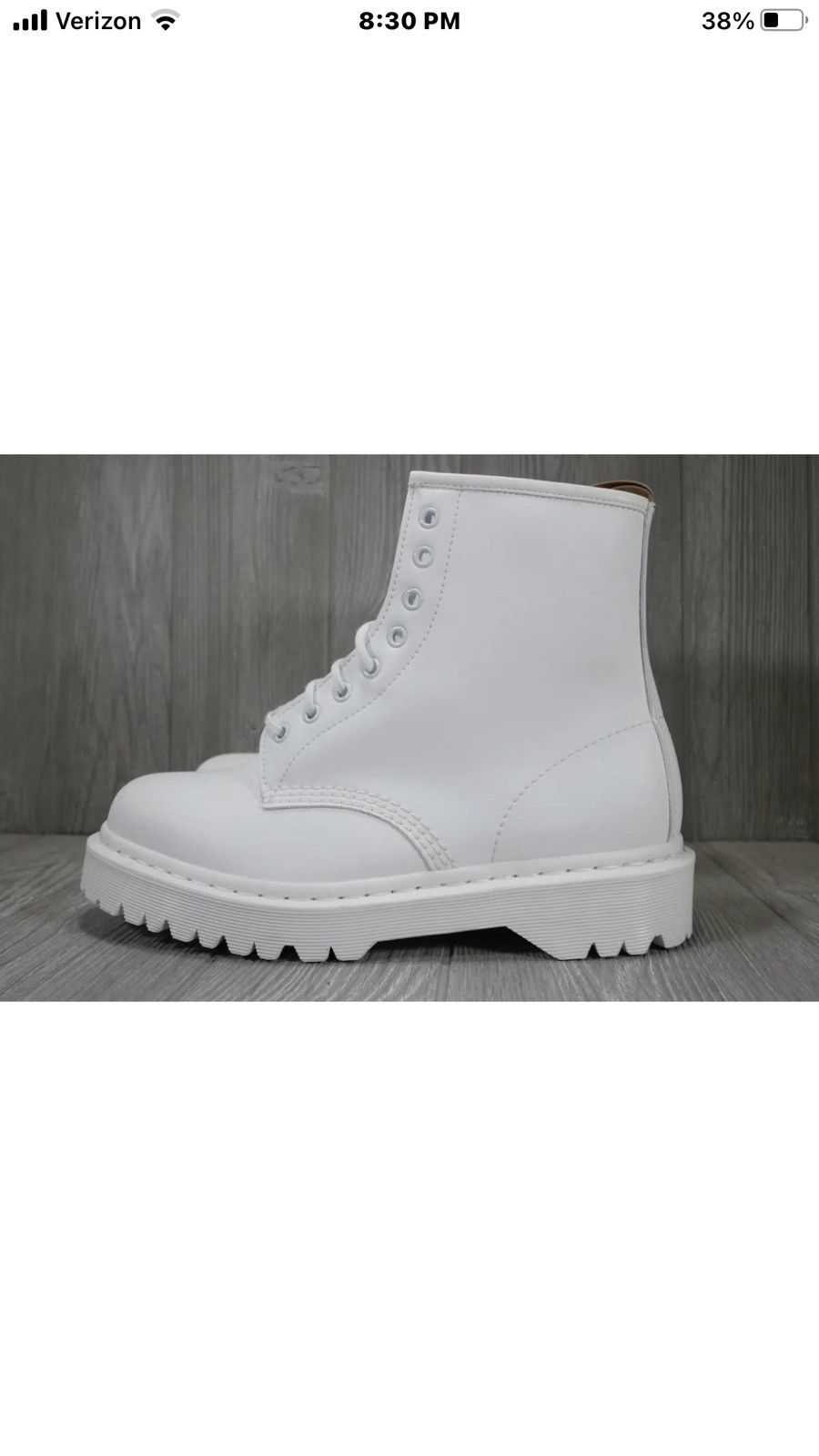 Martens 1460 Mono White Smooth Vegan Leather Boots - Main Image