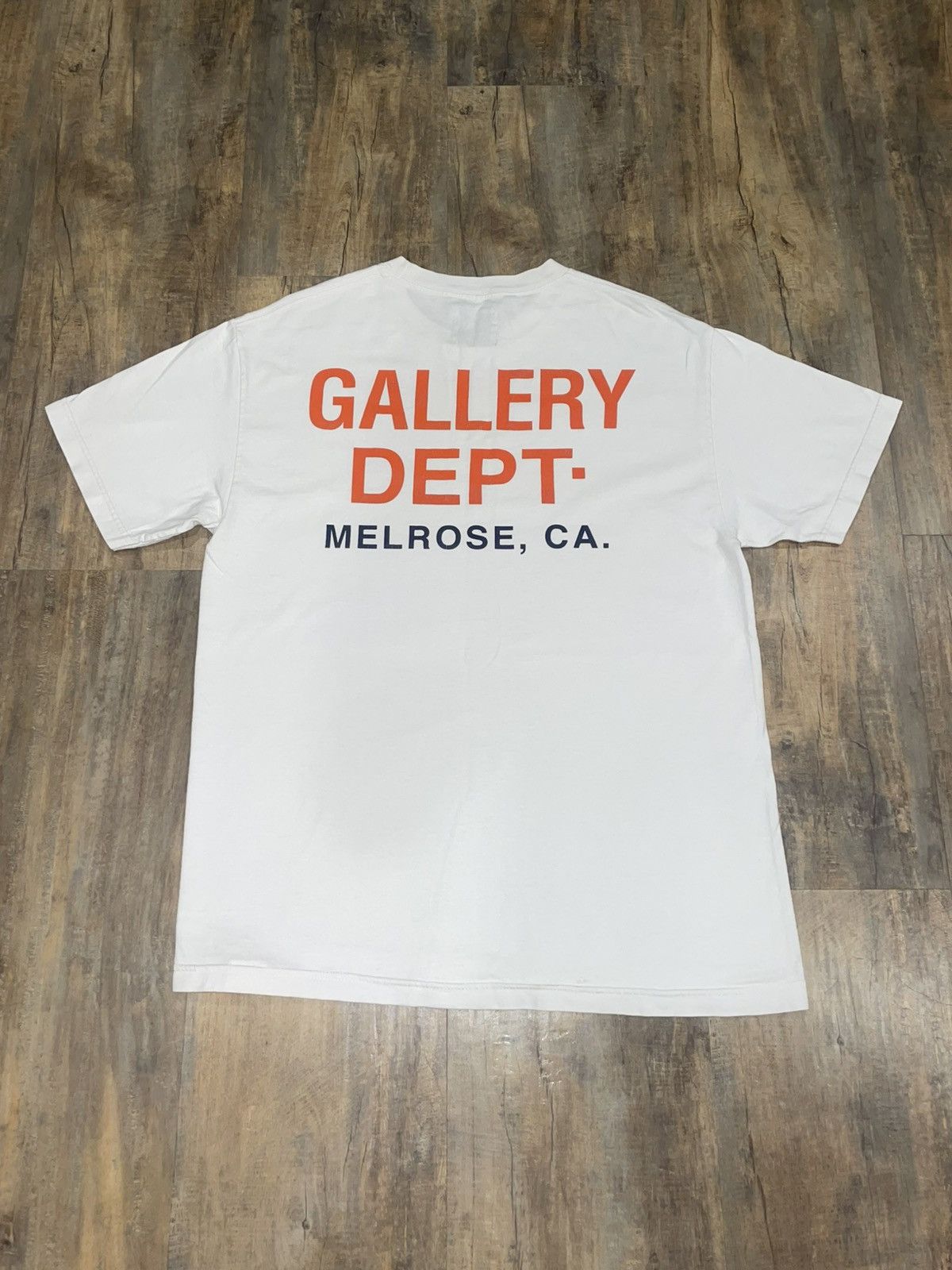RARE Gallery Dept Melrose Souvenir Orange Logo White Tee