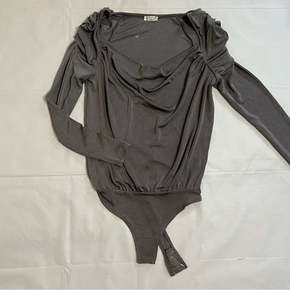 Free People NEW Free People Oh Lucky You Grey Bodysuit Size XS Size XS / US 0-2 / IT 36-38 - 6 Thumbnail