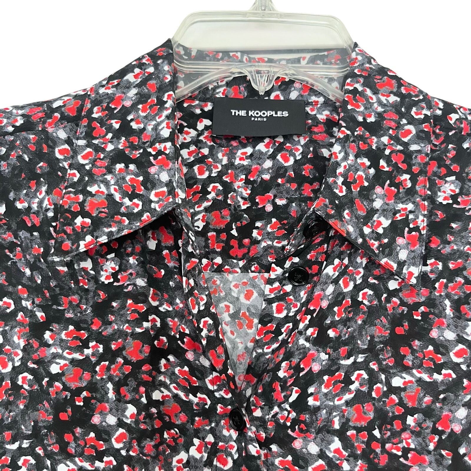 The Kooples The Kooples Black Red Floral Print Button Up Shirt Size M / US 6-8 / IT 42-44 - 3 Thumbnail
