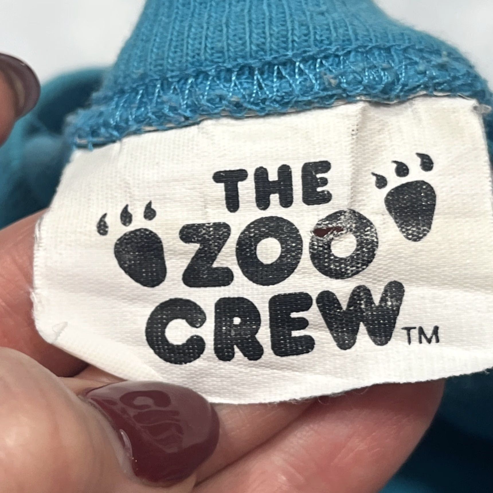 AQUA VINTAGE Zoo Crew 80s Aqua Blue TEDDY BEAR PJS MOON stars Long Night Shirt Women’s Size L / US 10 / IT 46 - 2 Thumbnail
