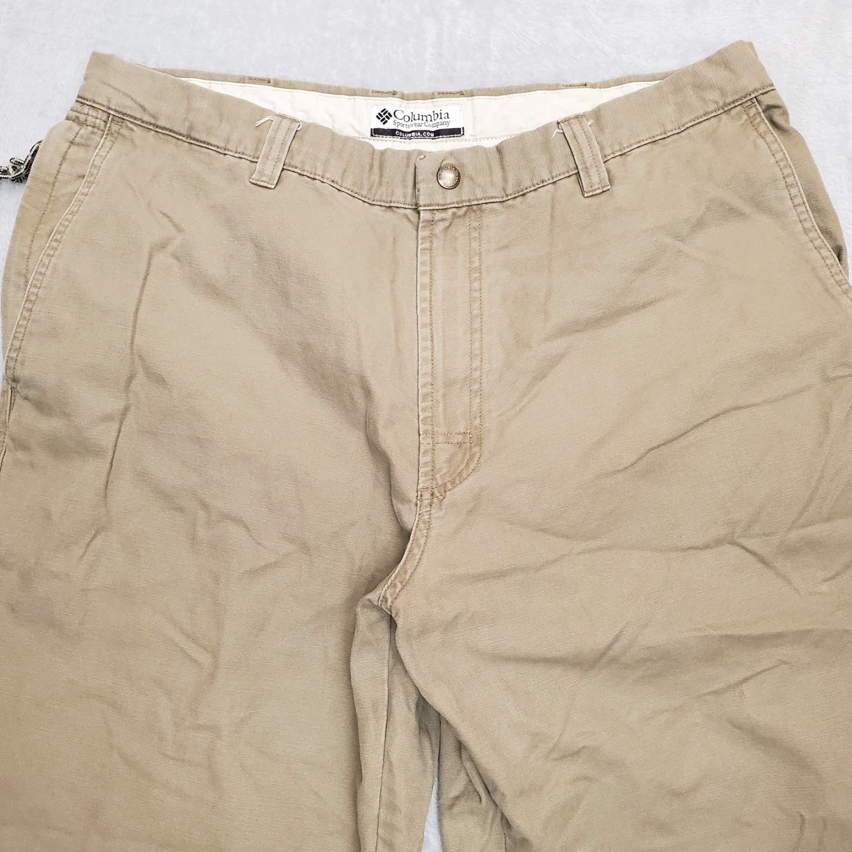 Vintage VINTAGE Columbia Pants Mens 36x32 Khaki Canvas Relaxed Fit Hike Camping Outdoors Casual Size US 36 / EU 52 - 3 Thumbnail