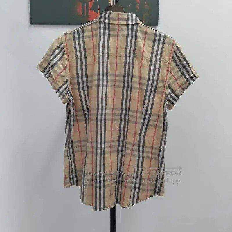 Burberry Burberry Summer Beige Cotton Short Sleeve Shirt. Size L / US 10 / IT 46 - 2 Thumbnail