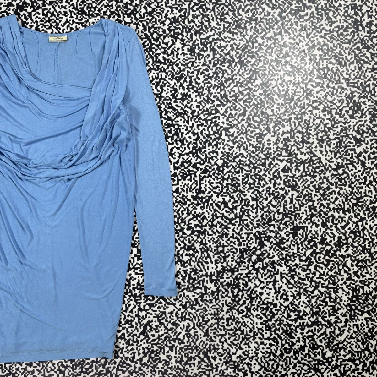 Vintage Y2K Malene Birger Draped Style Luxury Dress in Blue, Women's — image 6 of 6