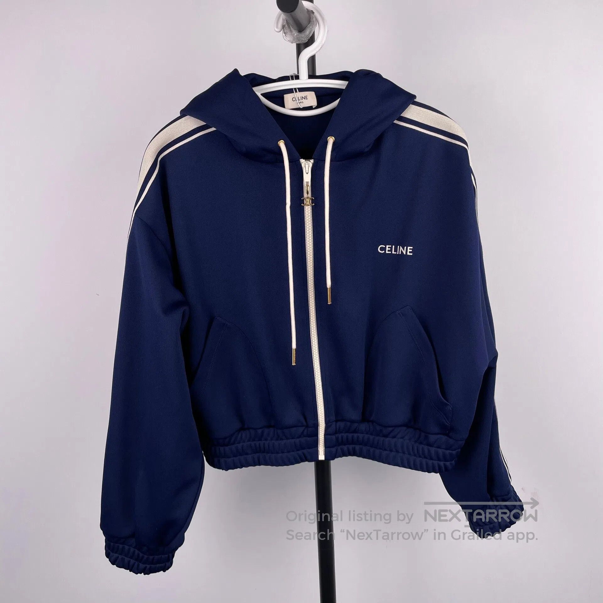 Celine CELINE Letter logo blue short hooded jacket size M| Size US M / EU 48-50 / 2 - 1 Thumbnail