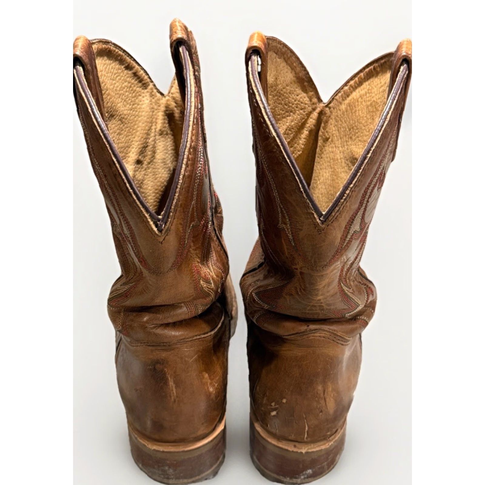 Doublet Double H DH3560 Western Boots Mens 10D Brown Leather Square Toe USA Jase Roper Size US 10 / EU 43 - 5 Thumbnail