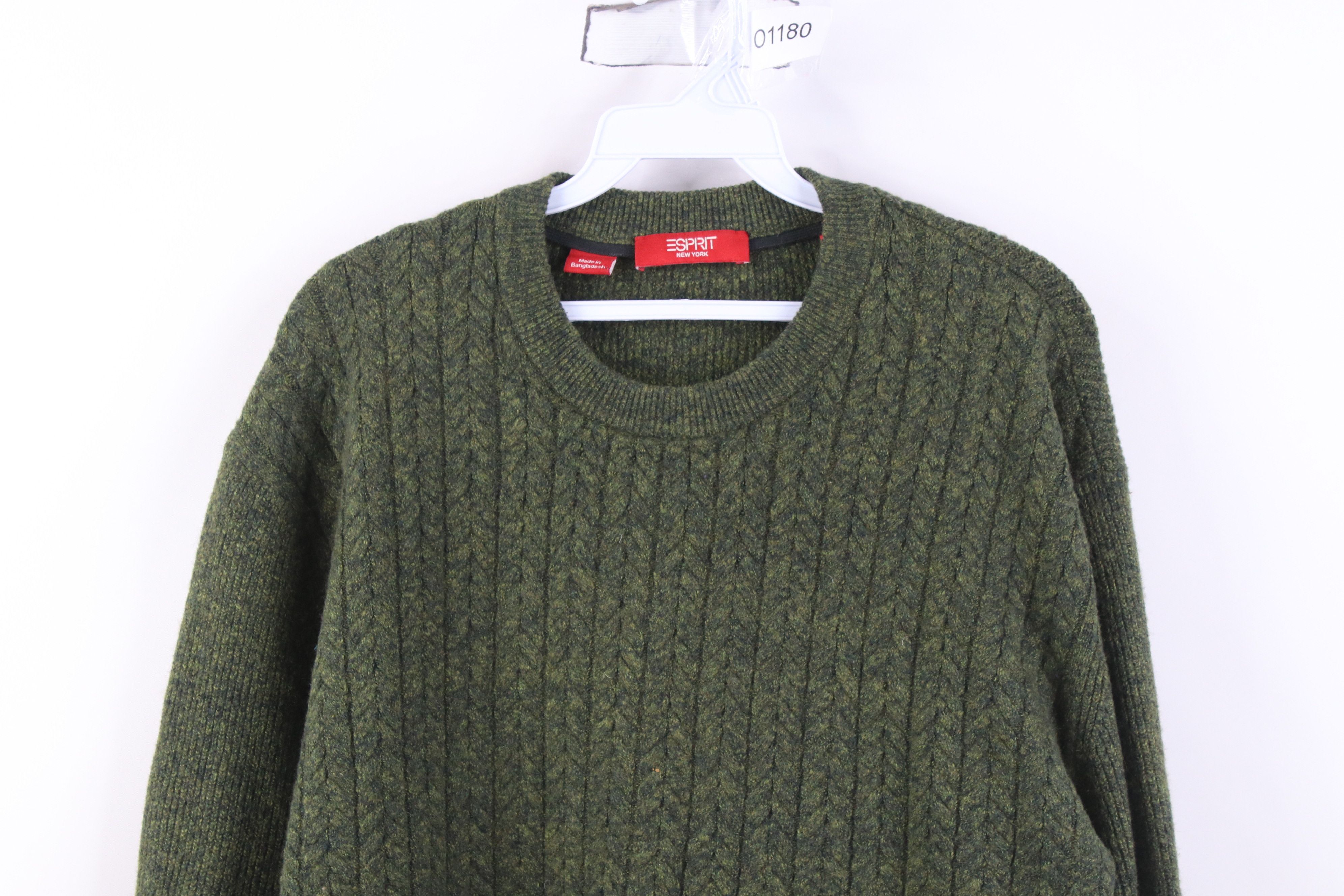 Esprit Vintage Y2K Esprit Blend Ribbed Cable Knit Sweater Green Size US XL / EU 56 / 4 - 2 Thumbnail