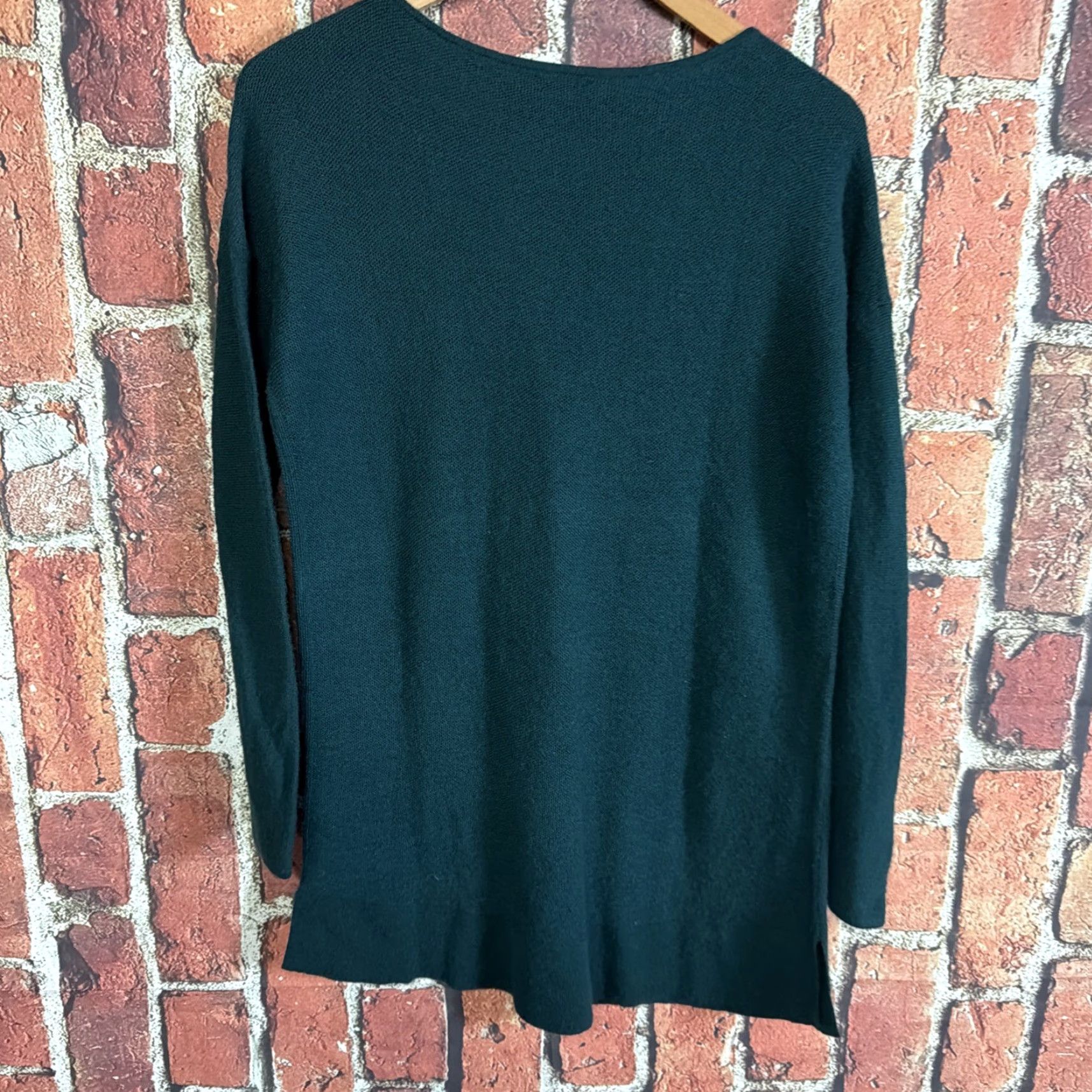 J. Jill J Jill Womens Sweater Main Selling Point Kit Lightweight Merino Wool 100% Washable Size S Green Pullover Knit Classic Winter Mens? Size S / US 4 / IT 40 - 3 Thumbnail