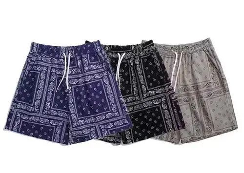Japanese Brand 21SS Indigo Union Japan Grey Bandana Paisley Shorts Size US 33 - 4 Thumbnail