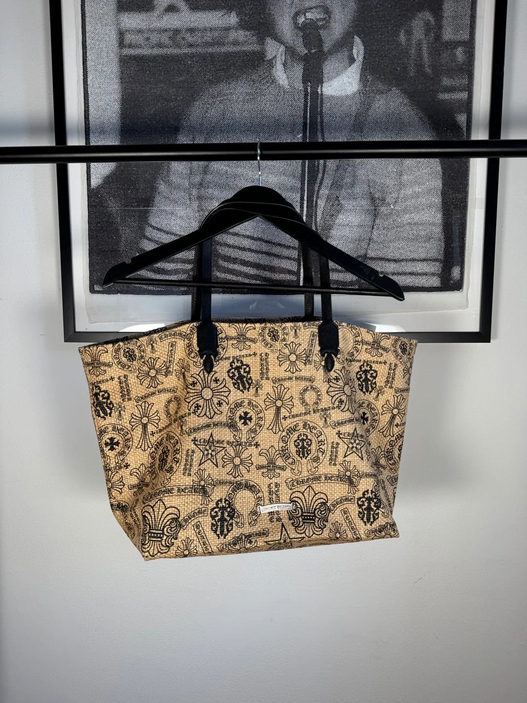Chrome Hearts 🚭 RARE 🚭 COWHIDE FLEUR HANDLE BAG .925 SILVER SCROLL PLATE Size ONE SIZE - 5 Thumbnail