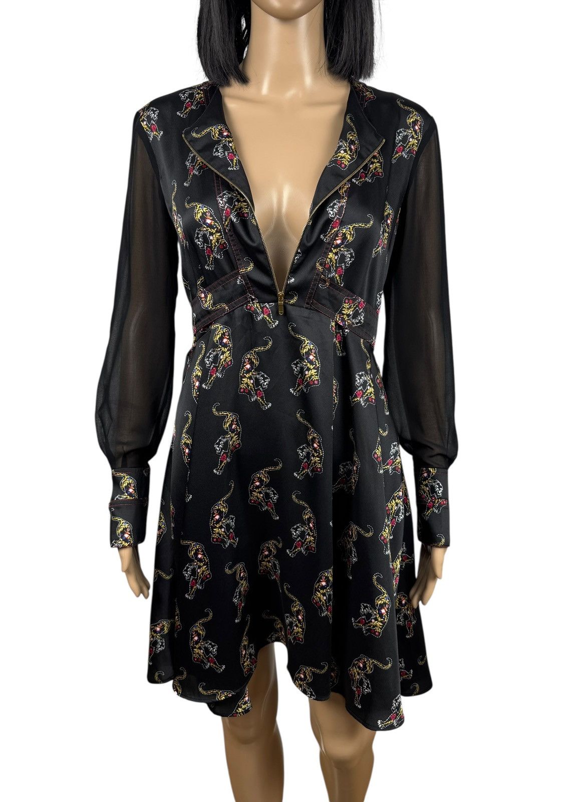 Sandro Sandro Printed Dress Mesh Sleeves size 2 Polyester Size M / US 6-8 / IT 42-44 - 4 Thumbnail