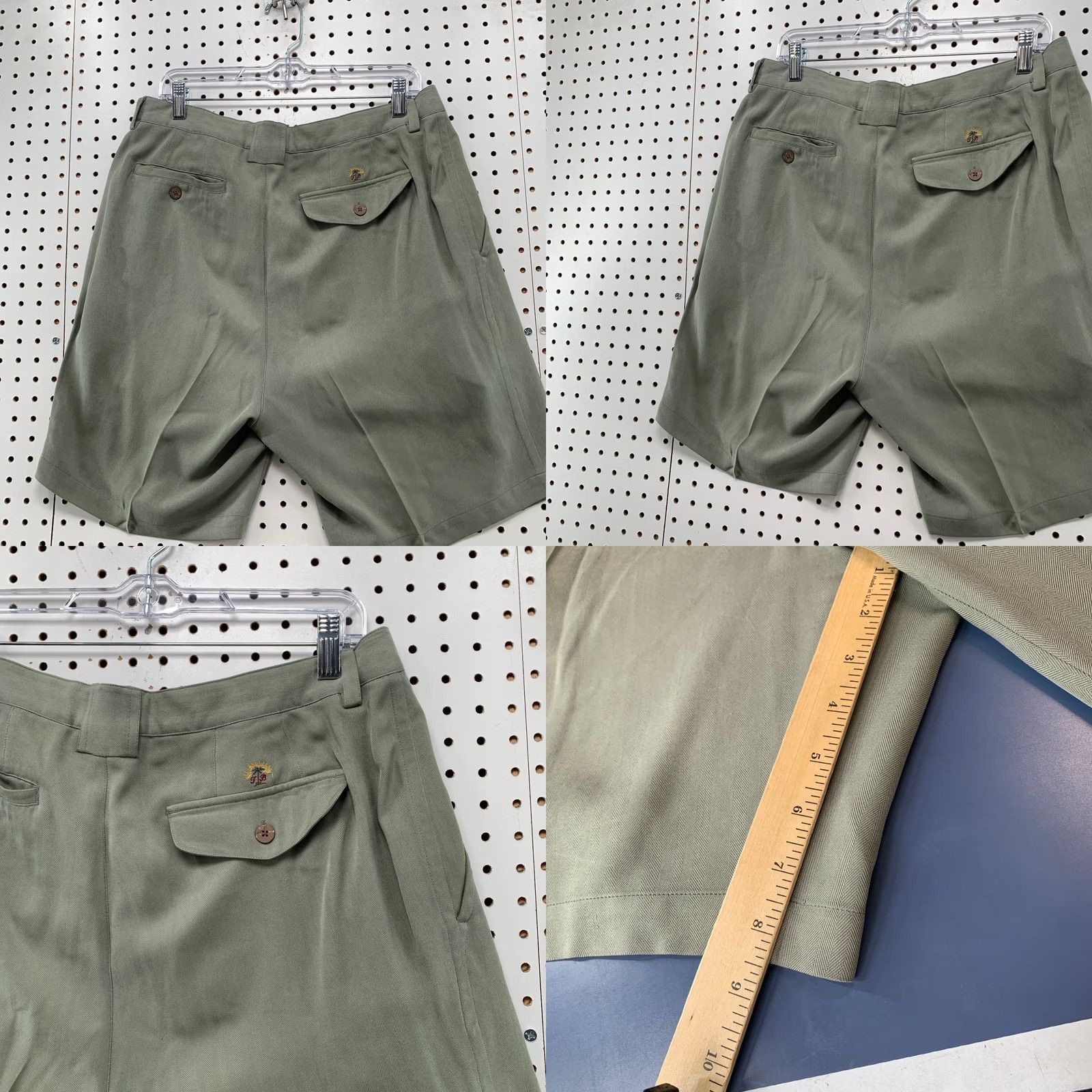 Tommy Bahama VINTAGE Tommy Bahama Silk Shorts Mens 34x8.5 Pleated Gray Preppy Casual Size US 34 / EU 50 - 8 Thumbnail