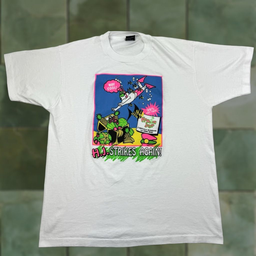 Vintage VINTAGE Screen Stars T-Shirt Adult XL White 90s Cartoon Animal Hawaiian Julep Promo Tee Shirts Tee Size US XL / EU 56 / 4 - 1 Thumbnail