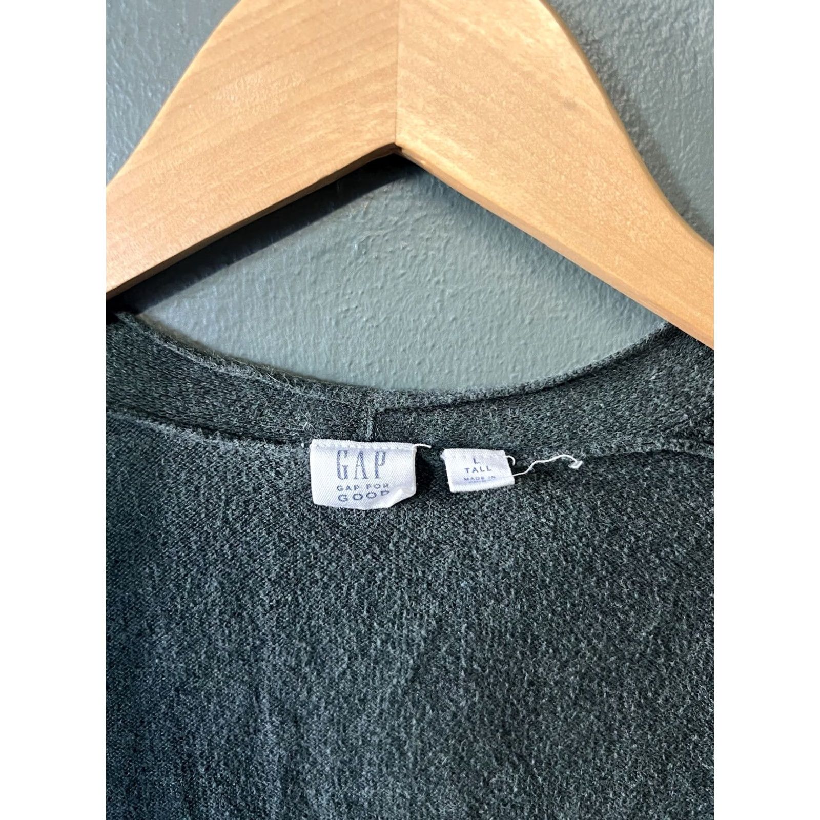 Gap VINTAGE Gap Womens Green Open Front Knit Cardigan Sweater Size Large Tall Cardigan Womens Green L Tall Size L / US 10 / IT 46 - 3 Thumbnail