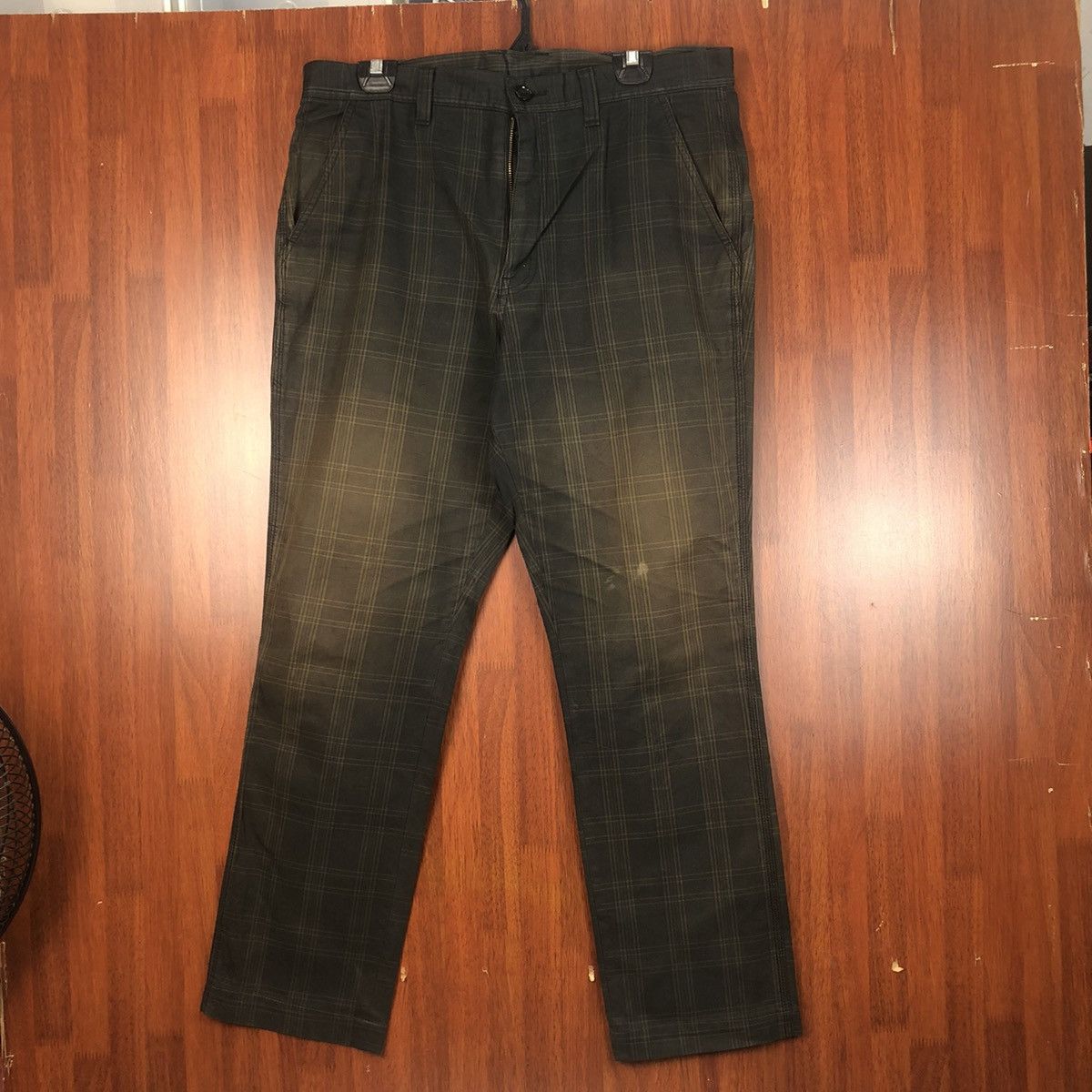 Japanese Brand Checkerd Dark Brown Casual Pants #7510 Size US 34 / EU 50 - 1 Thumbnail