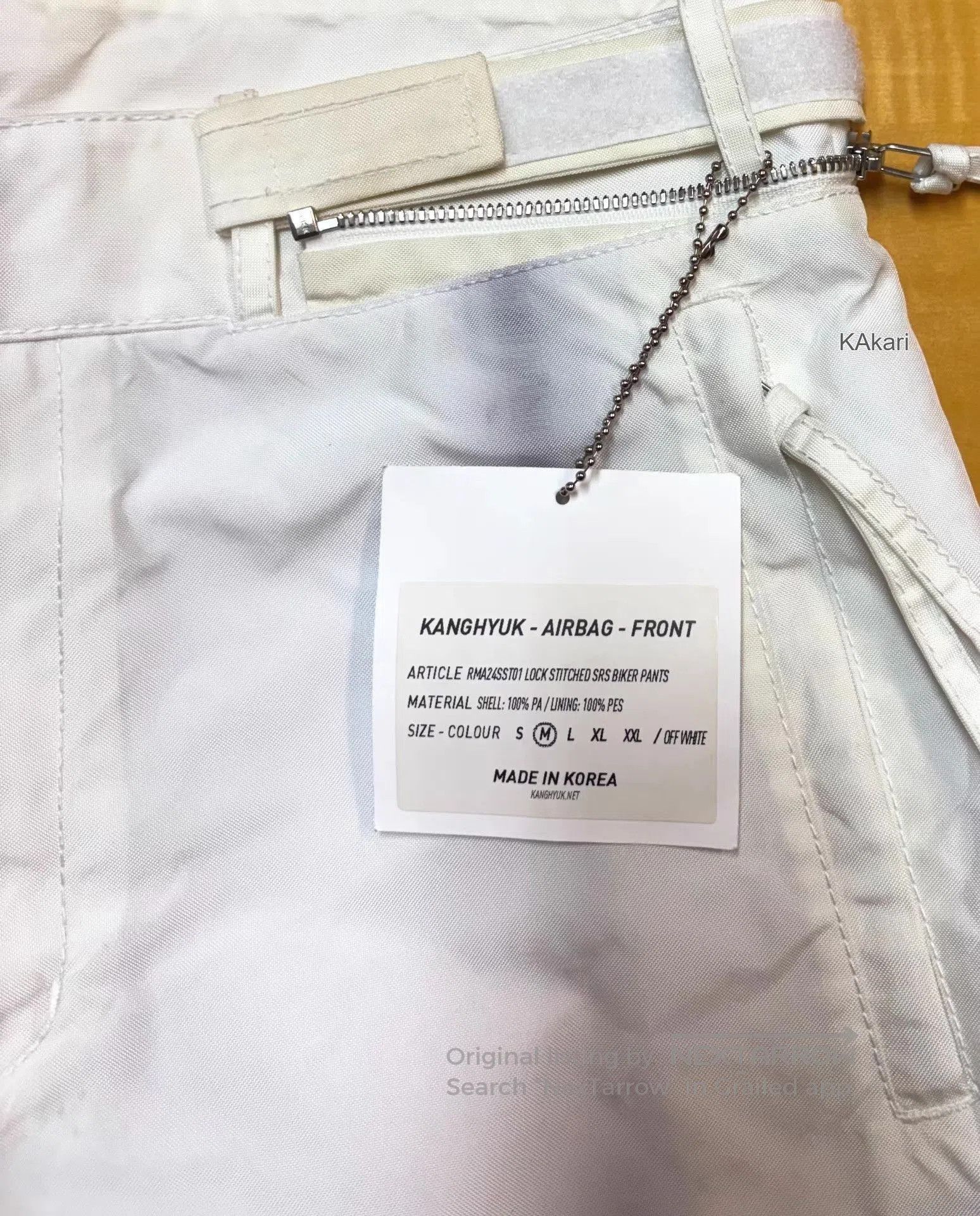 KANGHYUK White Casual Pants w/ Knee Patches & Red Stitching. Size US 34 / EU 50 - 3 Thumbnail