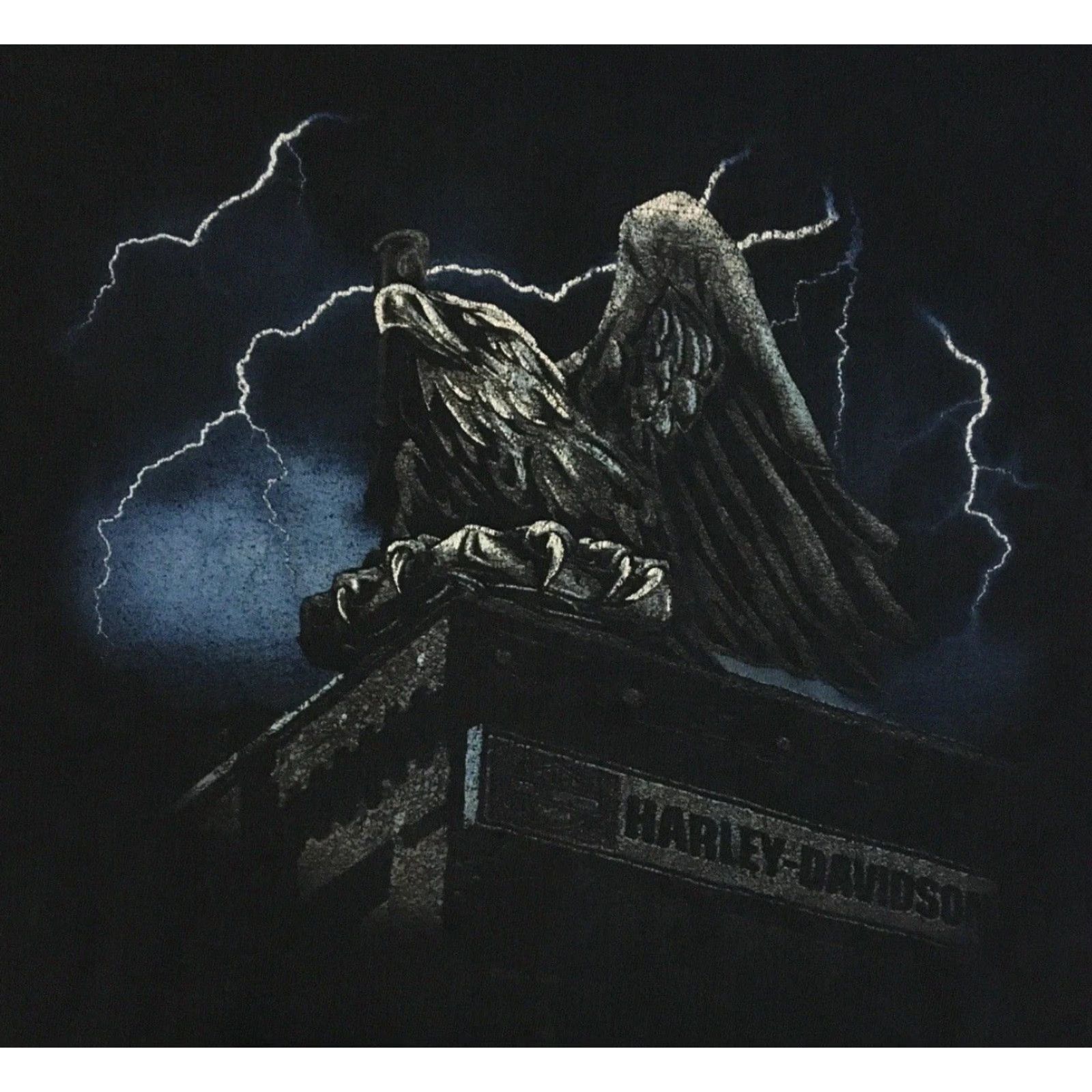 Vintage VINTAGE Harley Davidson Shirt Men L Black Lightning Eagle 90s Grunge Distressed T-Shirt Size US L / EU 52-54 / 3 - 3 Thumbnail