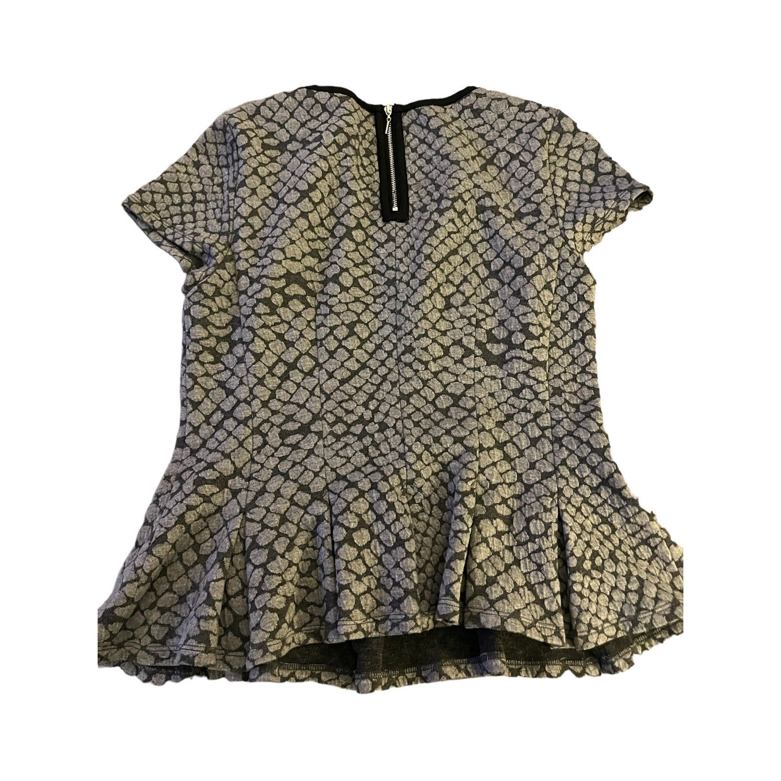 Rebecca Taylor Rebecca Taylor Size 10 Peplum Knit Top with Faux Leather Size L / US 10 / IT 46 - 4 Thumbnail