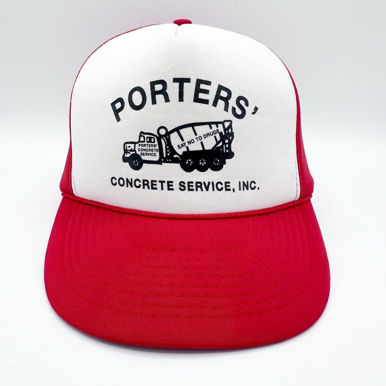 Vintage Vintage Porters' Conctrete All Foam Snapback Trucker Hat Red Size ONE SIZE - 2 Thumbnail
