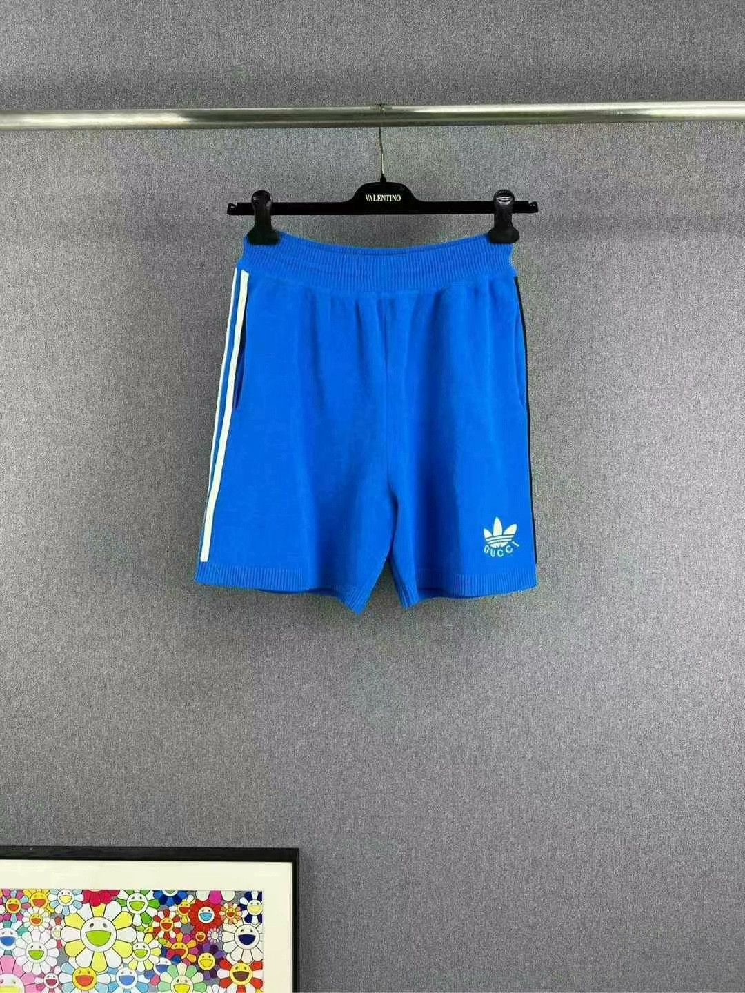 Gucci gucci x adidas blue embroidered logo shorts Size US 27 - 1 Thumbnail