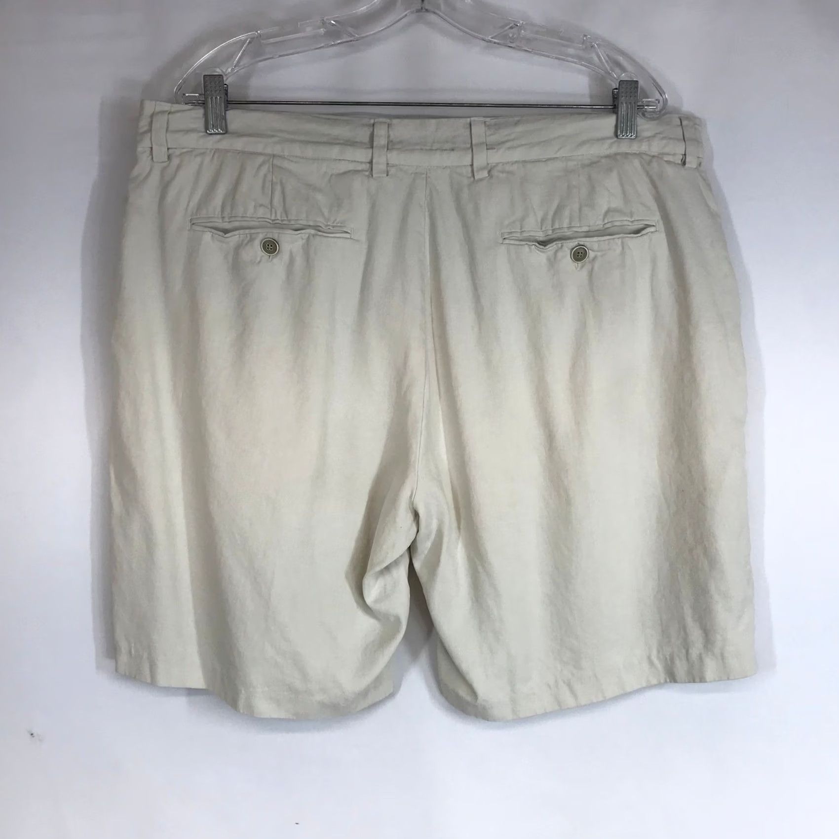 Tommy Bahama Tommy Bahama Mens Silk Shorts Size 40 Khaki Flat Front Casual Beach Vacation Size US 40 / EU 56 - 4 Thumbnail