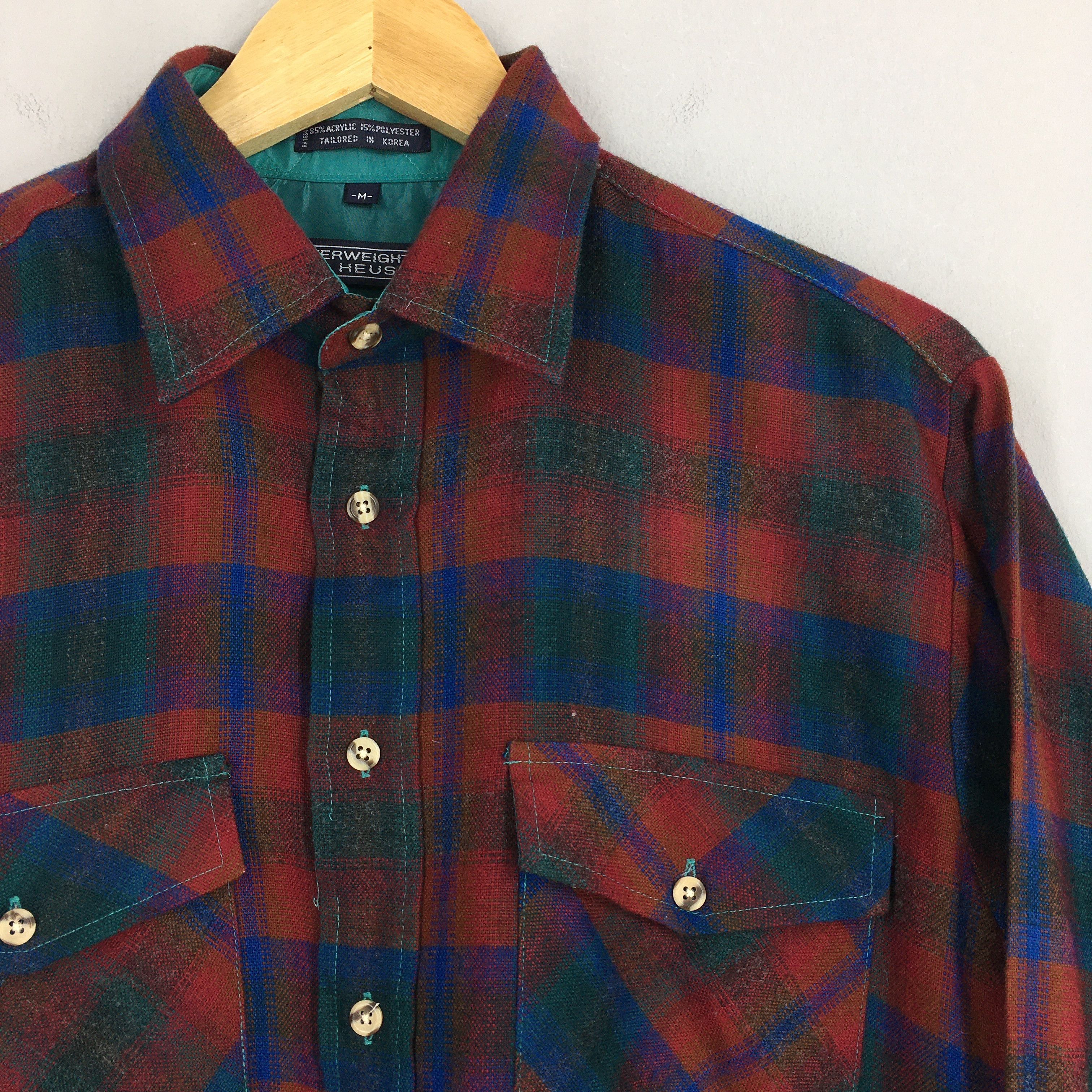 Flannel × Pendleton × Van Heusen Vintage Van Heusen Plaid Shadow Red Flannel Shirt M Size US M / EU 48-50 / 2 - 2 Thumbnail