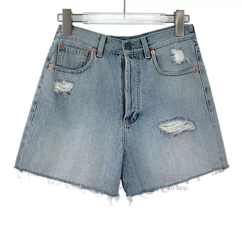 Gucci Gucci Light blue washed destruction design cotton casual d Size 23" - 1 Thumbnail