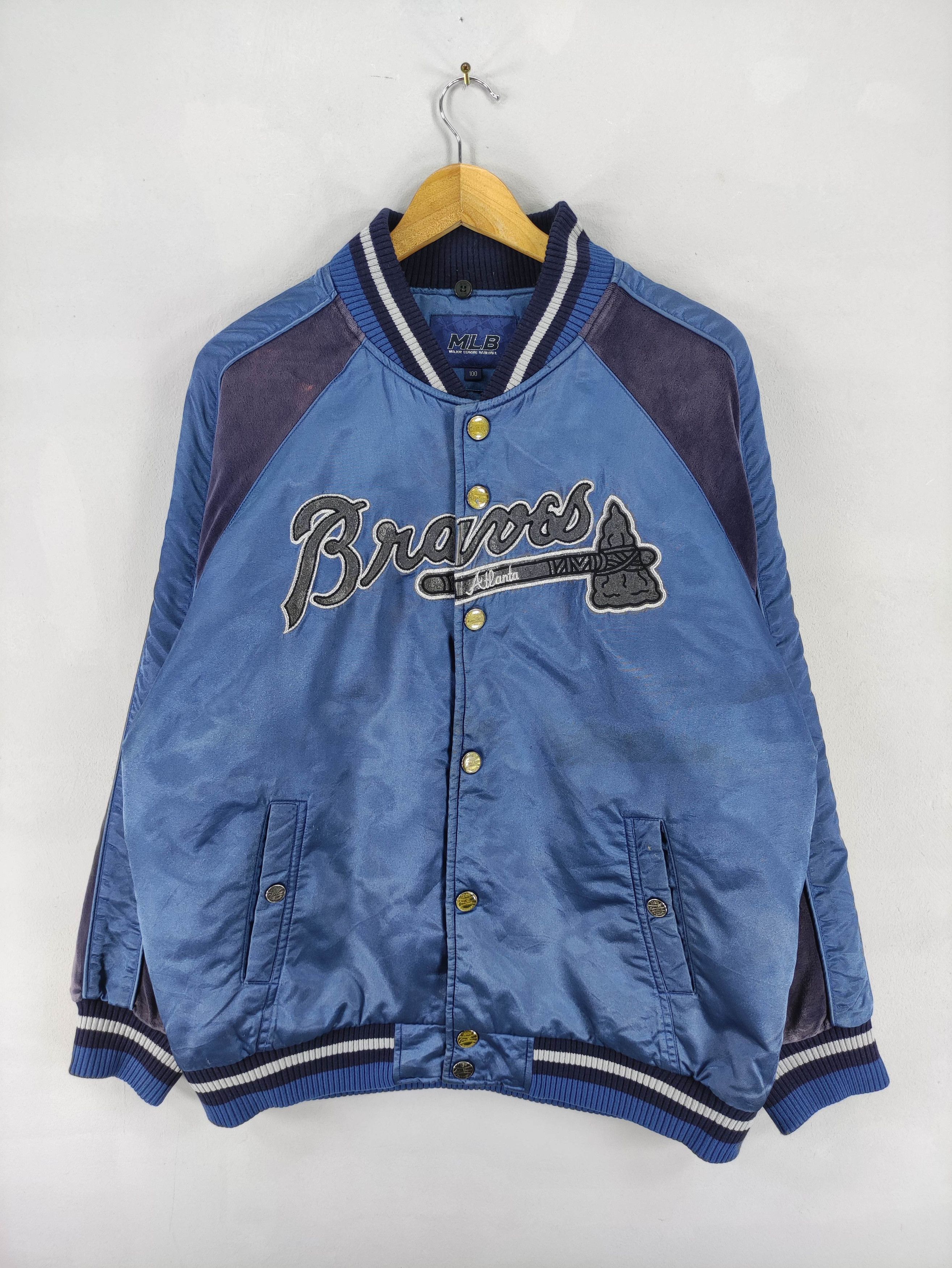 MLB Vintage Mlb Atlanta Braves Varsity Jacket Snap Button Size US XL / EU 56 / 4 - 1 Thumbnail