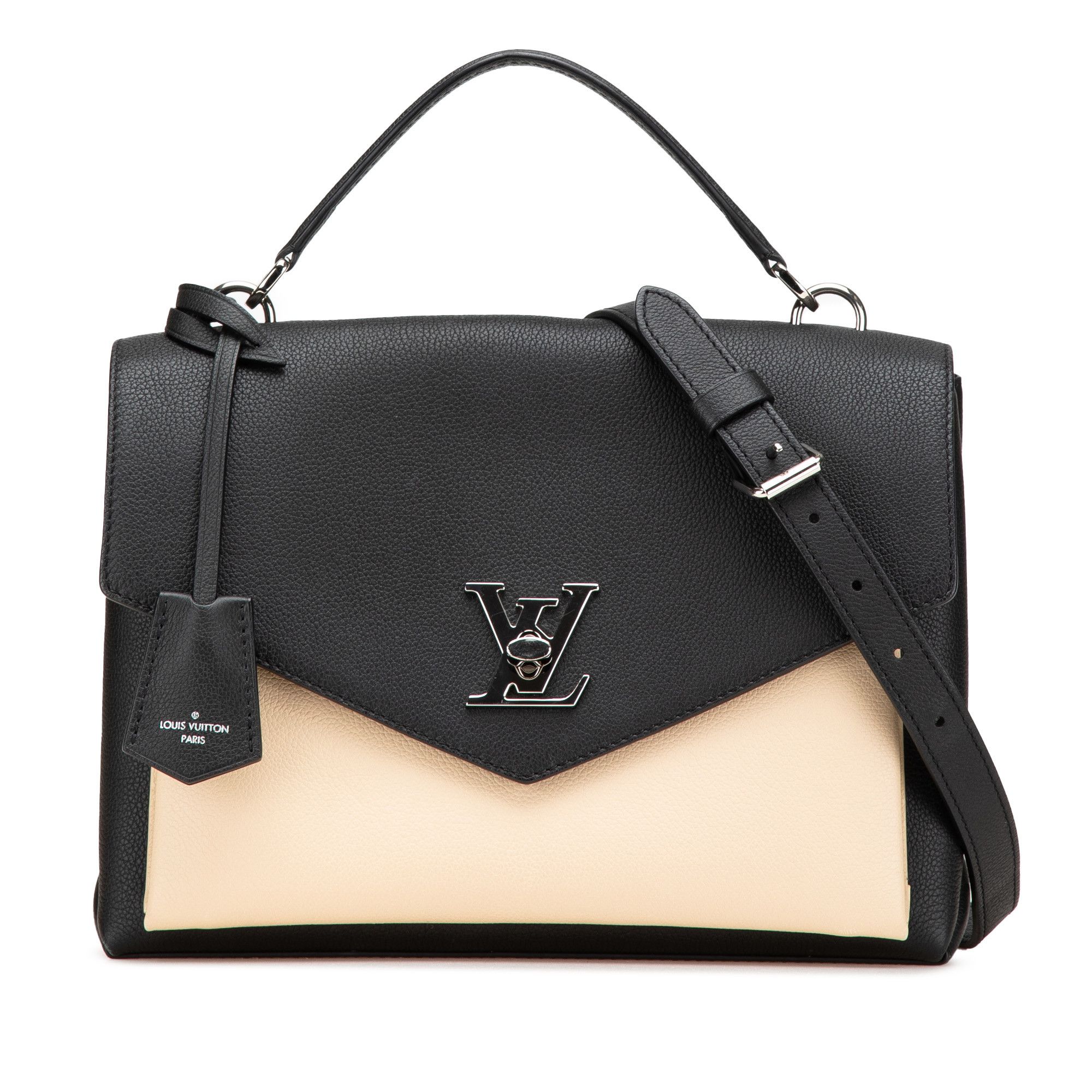 Louis Vuitton Soft Calfskin Mylockme Top Handle Bag in Black, Women's