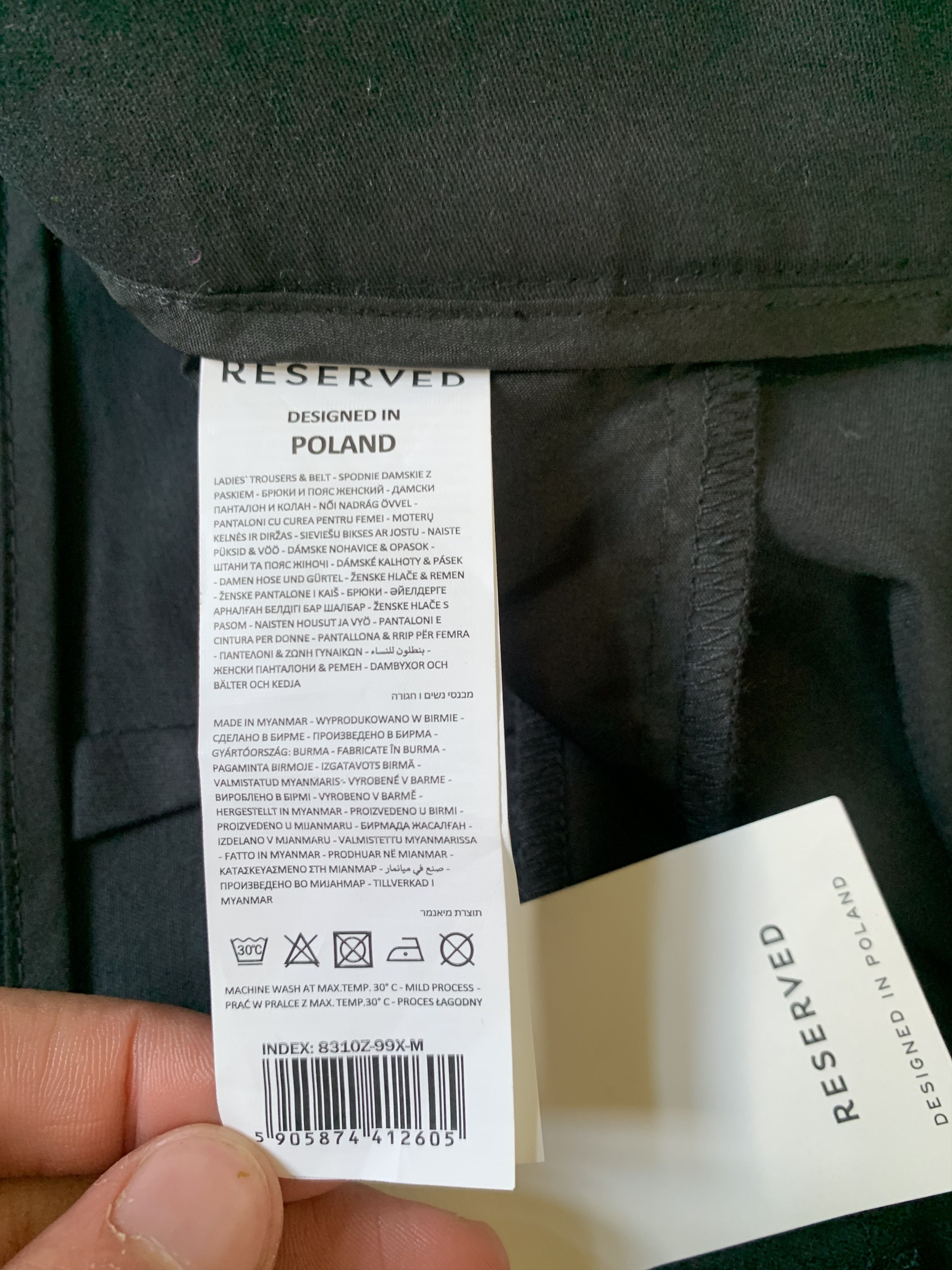 Reserved Reserved Womens Black Casual Pants Trousers Size 32" / US 10 / IT 46 - 9 Thumbnail