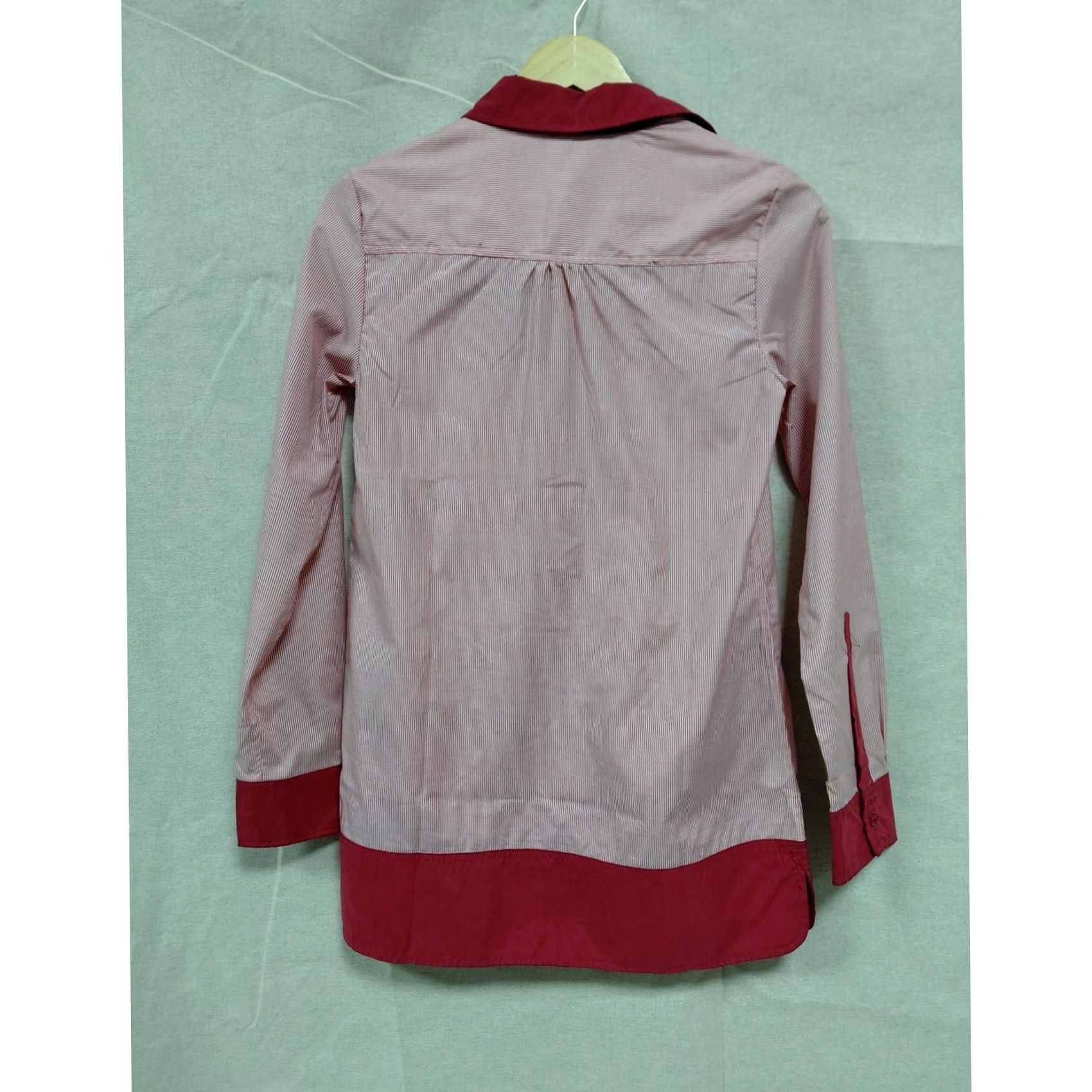Vintage Animal Tunic Top Women's S Red Cotton Blend Long Sleeve Collared Blouse Casual Size S / US 4 / IT 40 - 2 Thumbnail