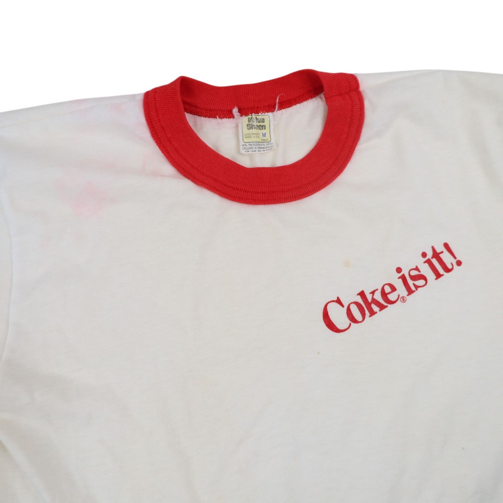Coca Cola × Velva Sheen × Vintage True Vintage Velva Sheen "Coke is It!" Ringer T Shirt Size US M / EU 48-50 / 2 - 5 Thumbnail