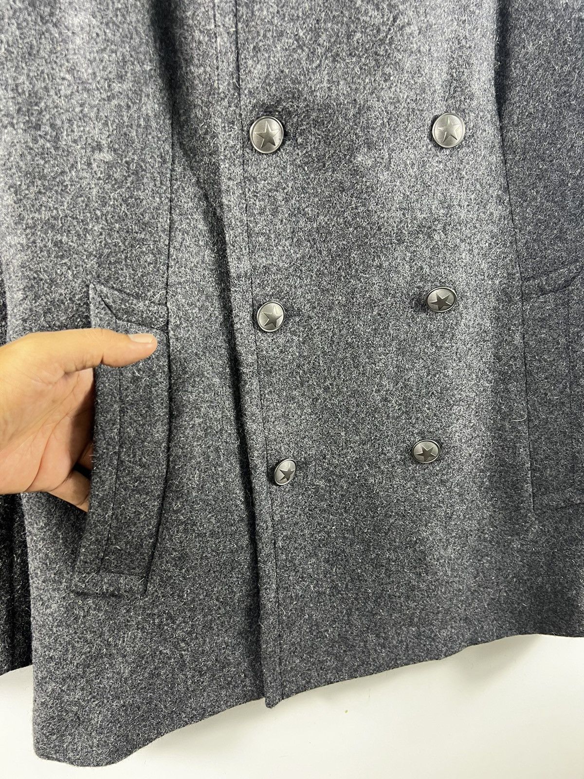 agnes b. 🔥 Agnes B PeaCoat military style wool heavy Jacket - 46 Size US S / EU 44-46 / 1 - 7 Thumbnail
