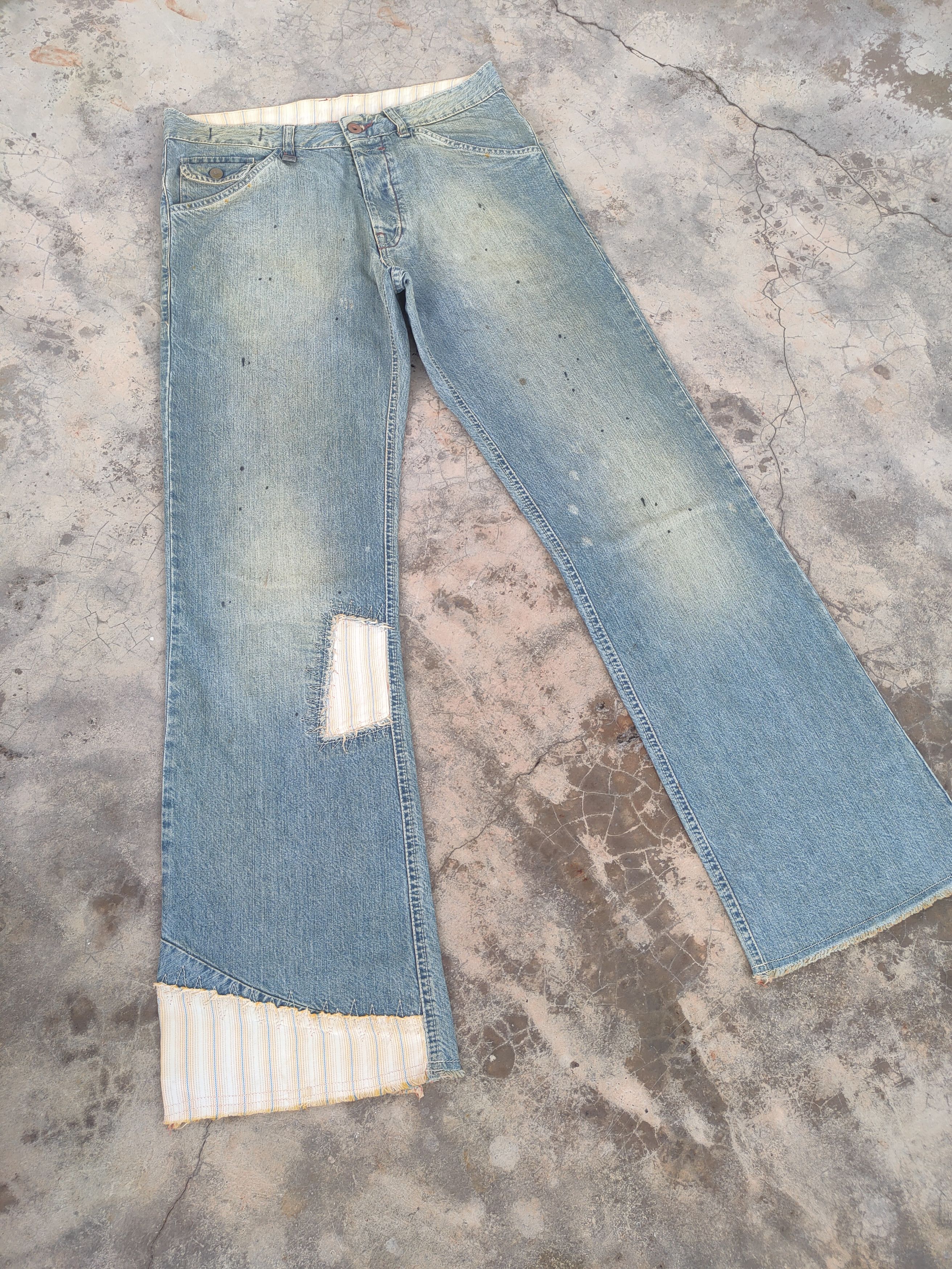 Japanese Brand Vtg japanese flare button fly faded denim jeans pants Size US 32 / EU 48 - 1 Thumbnail