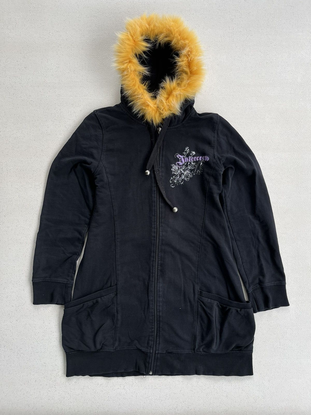 Hysteric Glamour Rare Black Hoodie Jacket Yellow Fur Trim Gothic Embroidery Size US M / EU 48-50 / 2 - 1 Thumbnail
