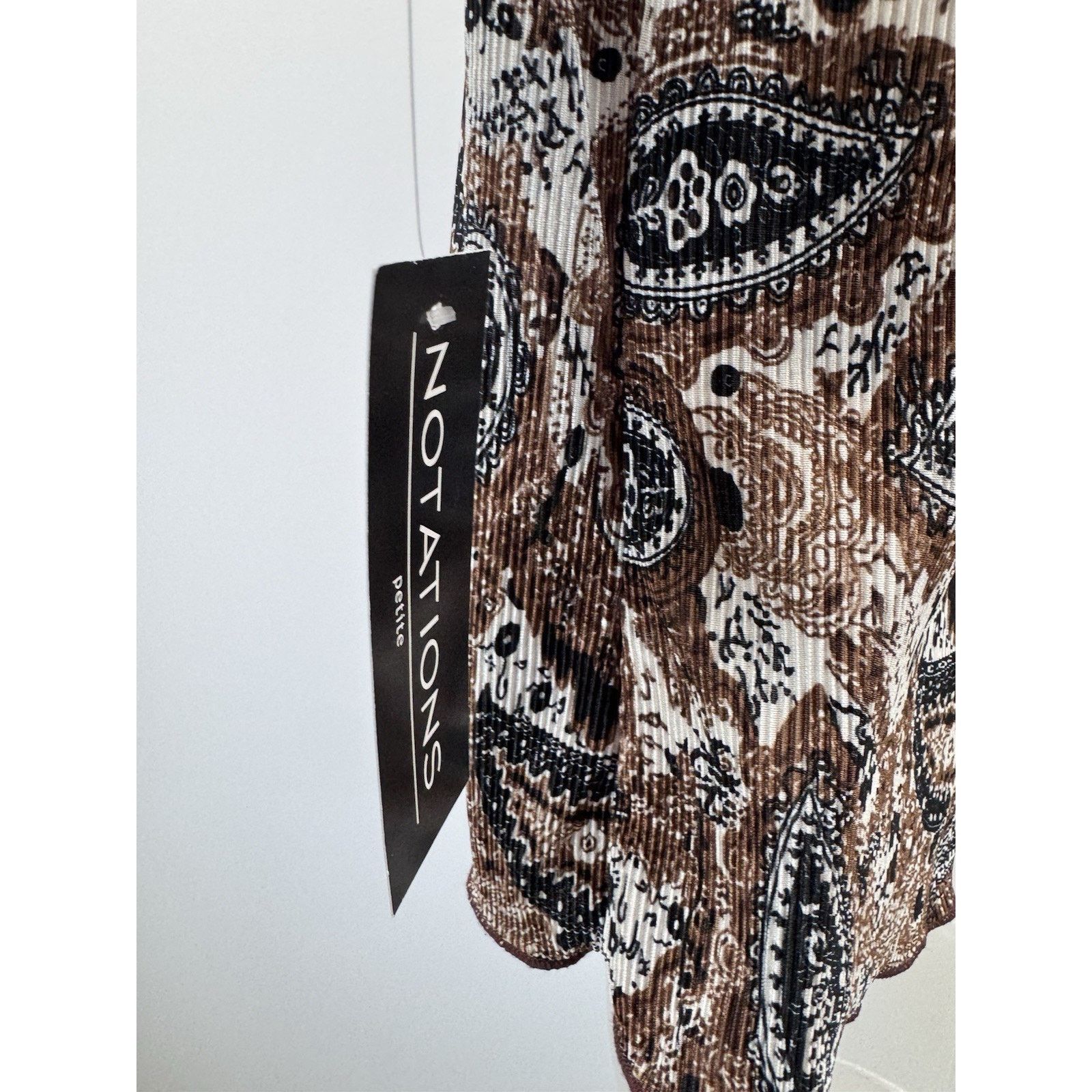 Other Notations Shirt Women’s Petite S Cardigan Tank Cream Brown Size S / US 4 / IT 40 - 5 Thumbnail
