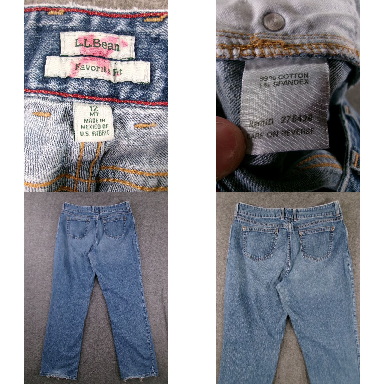 Vintage L.L. Bean Jeans Women 12 Tall Blue Straight Denim 5-Pocket Mid Rise 30.5in 80s 90s Western Womens Size 34" / US 12 / IT 48 - 8 Thumbnail