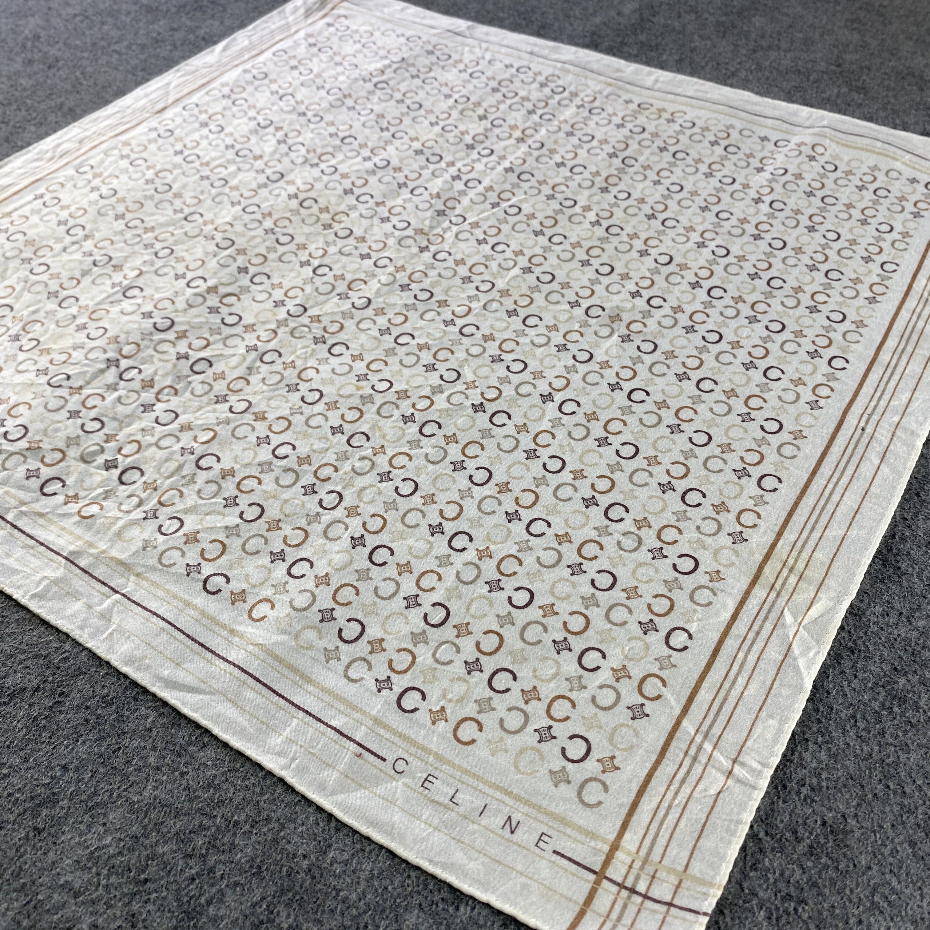 Vintage cEliNe Monogram Handkerchief/Neckerchief/Bandana HC897 Size ONE SIZE - 2 Thumbnail