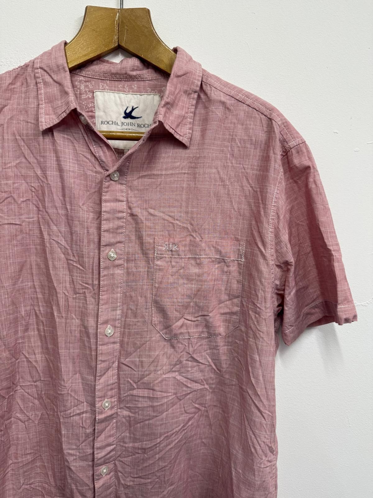 Other Rocha John Rocha Mens Pink Short Sleeve Button-Up Shirt Size US L / EU 52-54 / 3 - 3 Thumbnail