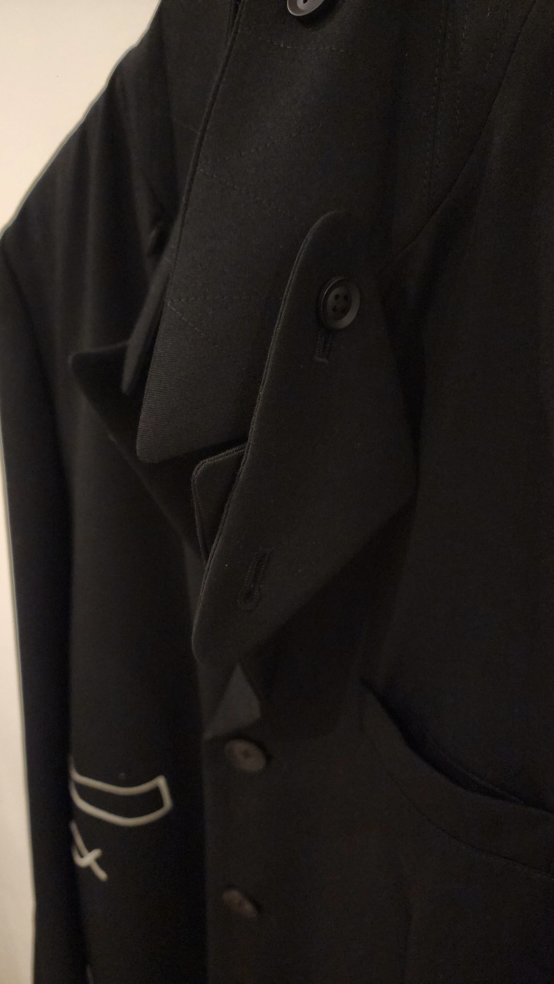 Yohji Yamamoto Yohji SS22 Pour Homme Rei Miyazawa Embroidered Coat Size 48R - 8 Thumbnail