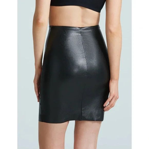 Commando Women's Black Faux Leather Midi Skirt Size Medium main image 1