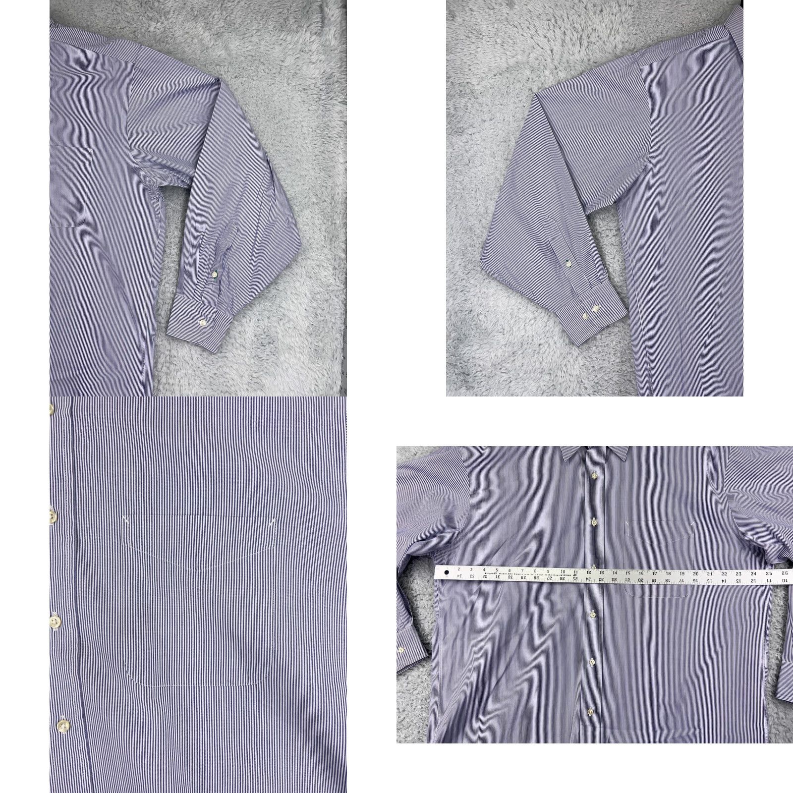 Tommy Hilfiger Tommy Hilfiger Shirt Mens 16 Blue White Long Sleeve Stripe American Classic Dress Shirt Mens Size US L / EU 52-54 / 3 - 8 Thumbnail
