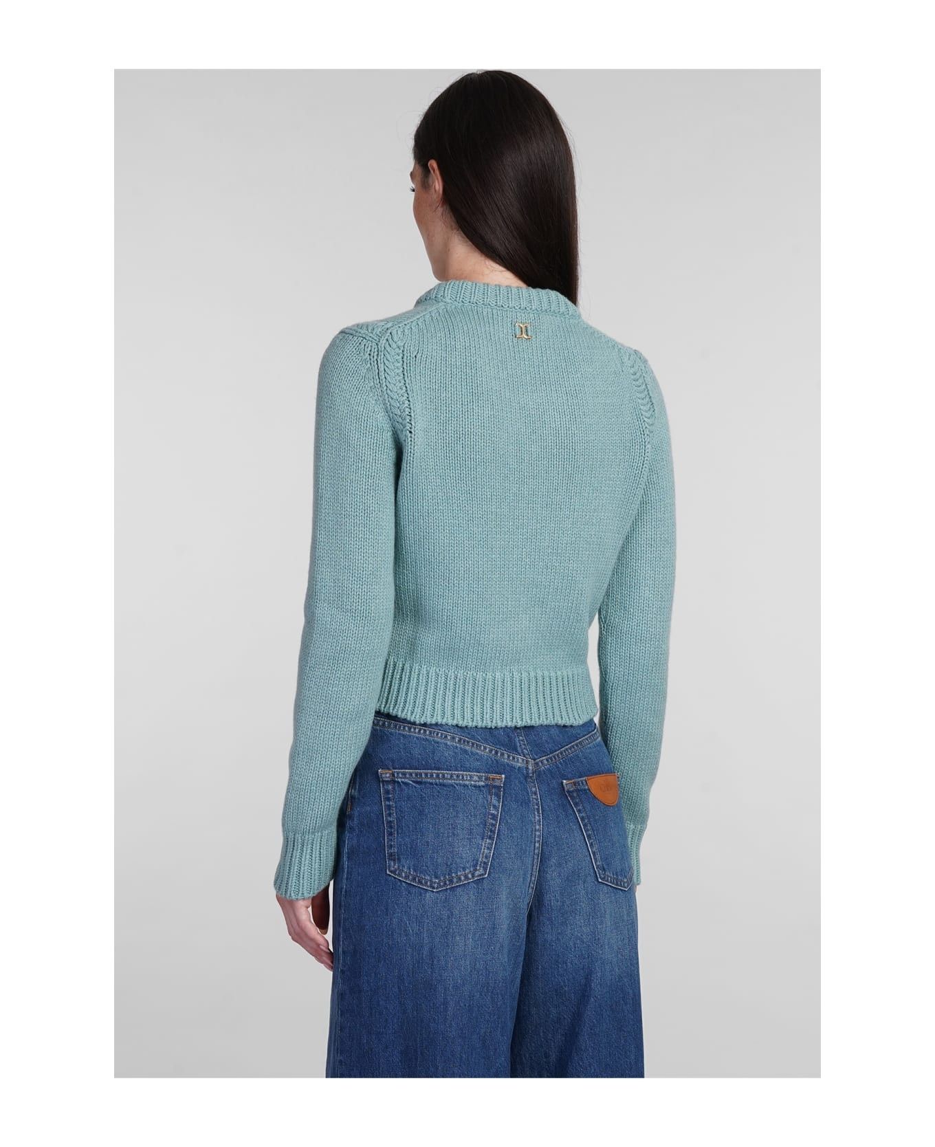 Chloe o1loc1c11025 Cropped Sweater in Aether Blue Size XS / US 0-2 / IT 36-38 - 3 Thumbnail