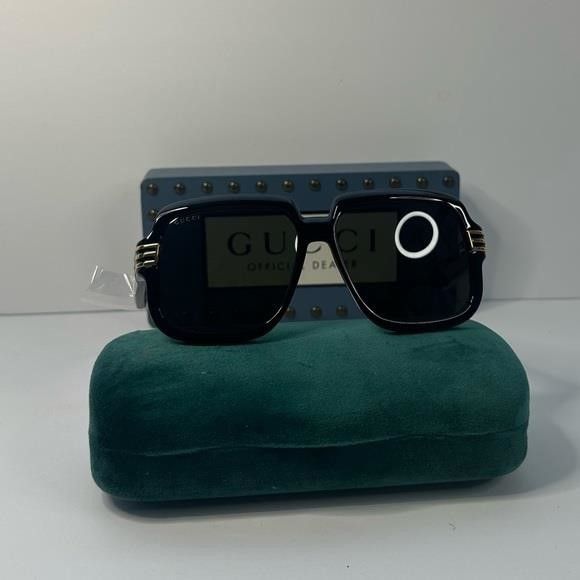 Gucci New - Authentic Gucci Sunglasses Men's GG0979S 001 Black/Gr Size ONE SIZE - 12 Thumbnail