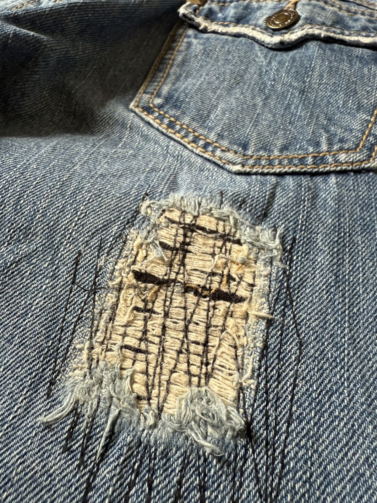 Hysteric Glamour × Japanese Brand Distressed Boro Studded Flare Jeans Japanese Brand Size US 28 / EU 44 - 17 Thumbnail