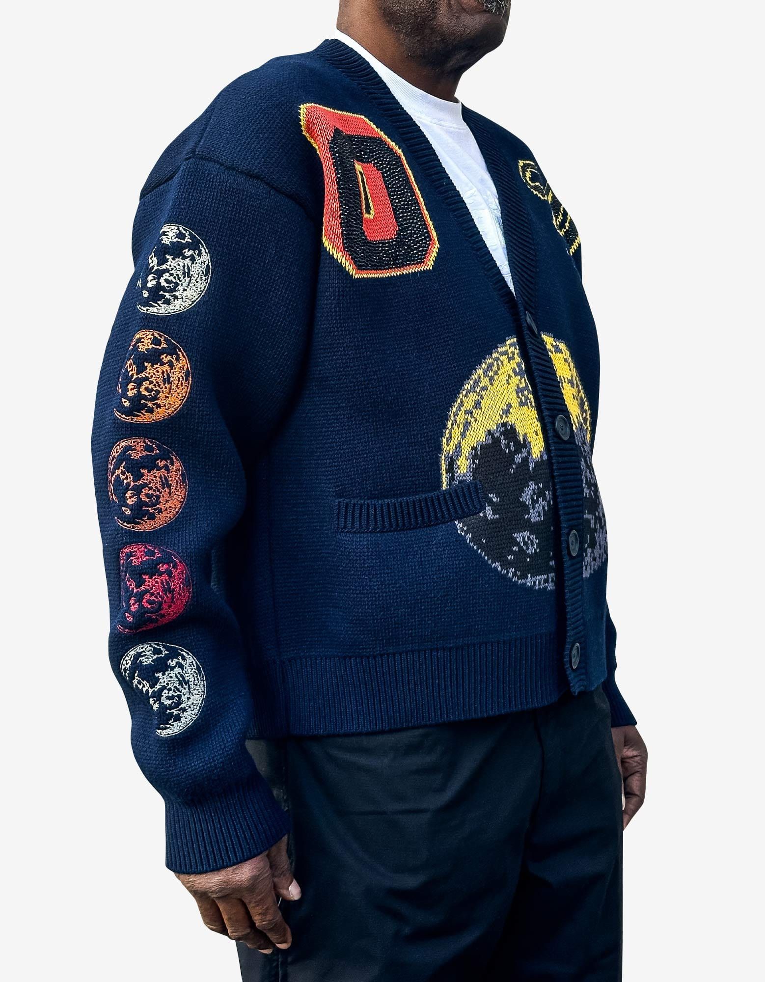 Off-White Blue Moon Phase Varsity Cardigan Size US M / EU 48-50 / 2 - 11 Thumbnail
