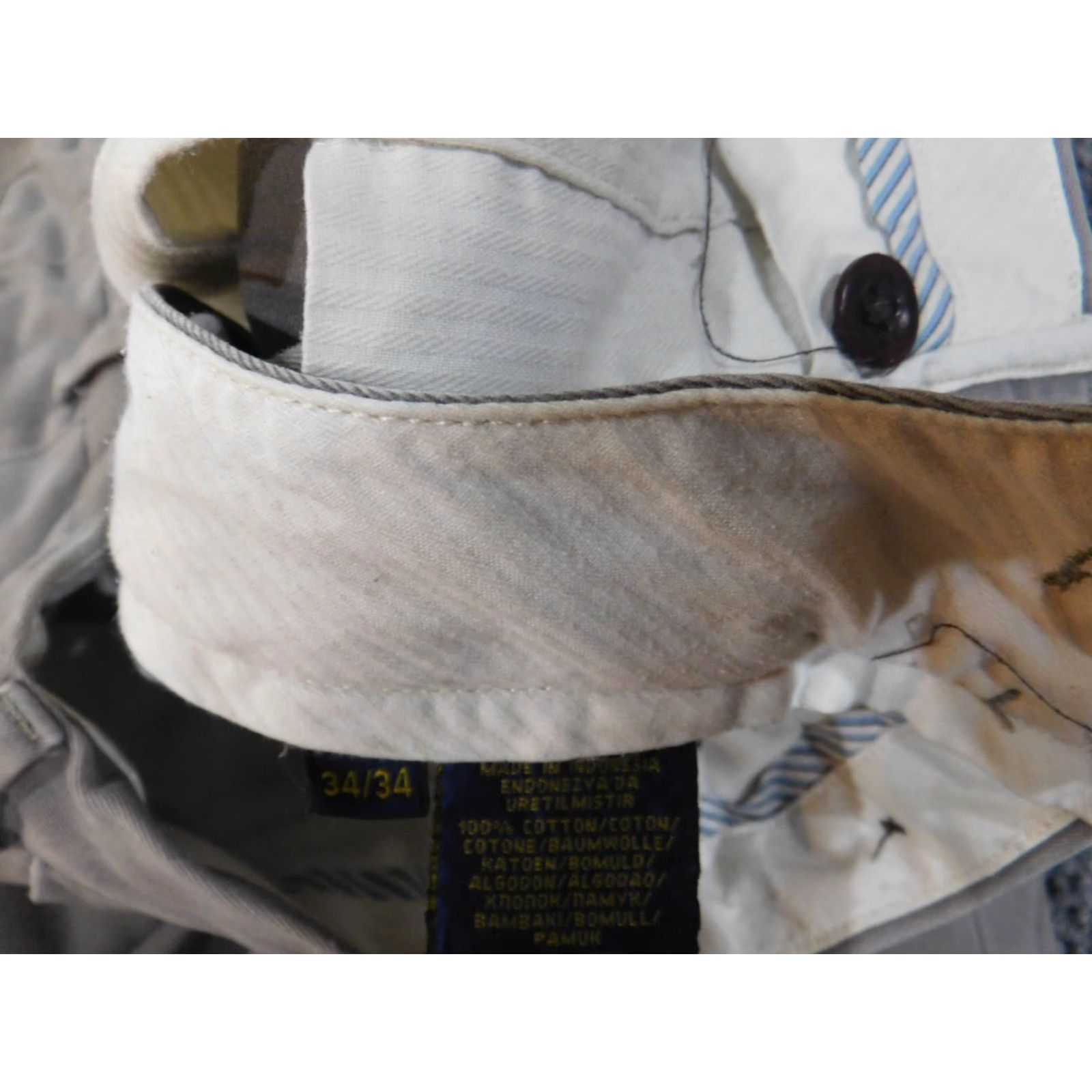 Polo Ralph Lauren Polo Ralph Lauren Pants Mens 34x34 Gray Straight Chino Classic Regular 32 Inseam Logo Front Flat Front Knit Cotton Slant Size US S / EU 44-46 / 1 - 7 Thumbnail