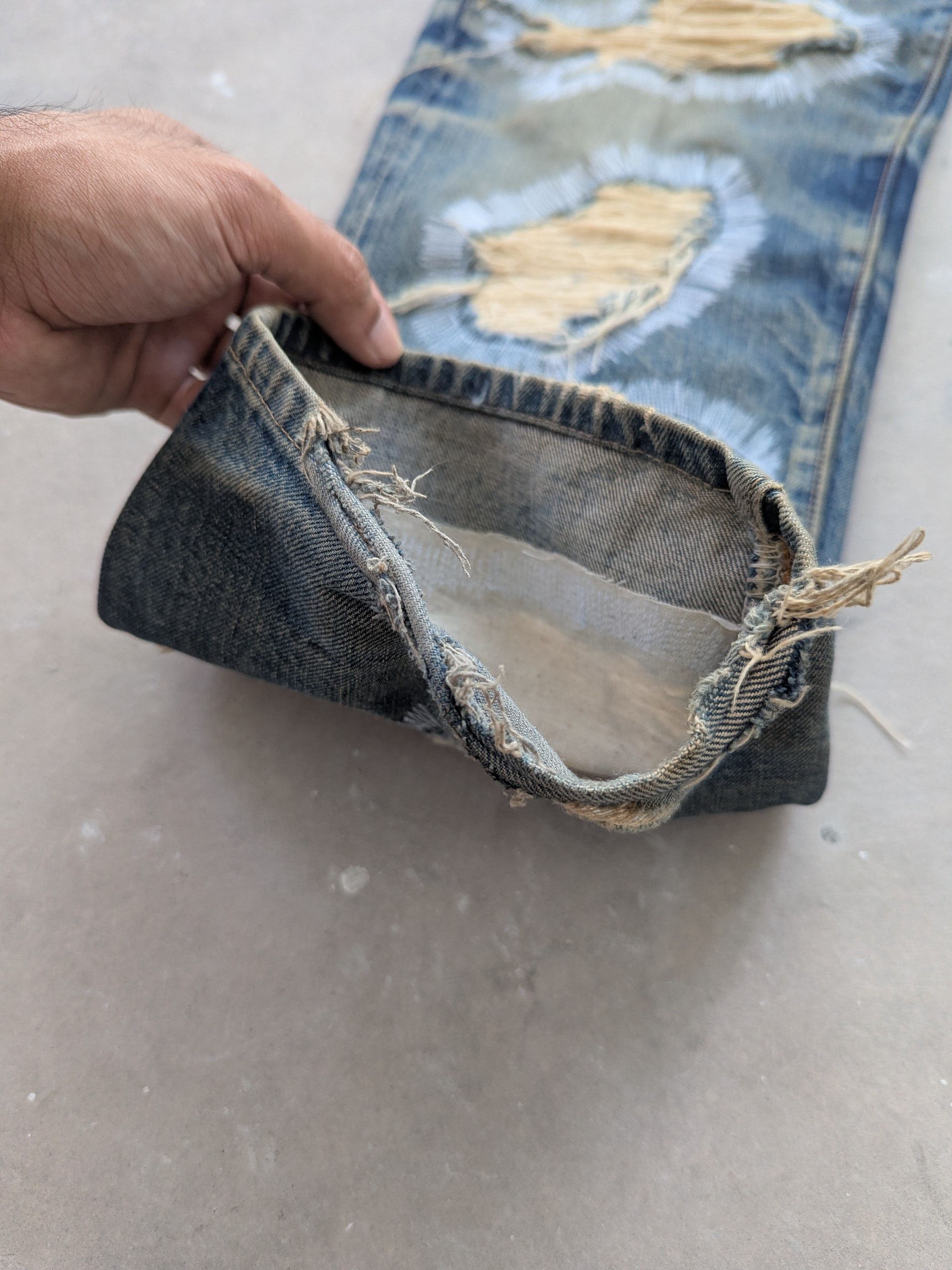 Sugar Cane × Vintage Vintage 90s Sugar Cane Selvedge Distressed Denim Size US 34 / EU 50 - 9 Thumbnail